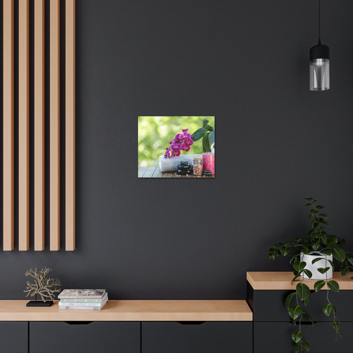 Spa Composition on Wooden Forest Floral Nature Photography Canvas Wall Art for Home Decor Ready-to-Hang-Express Your Love Gifts