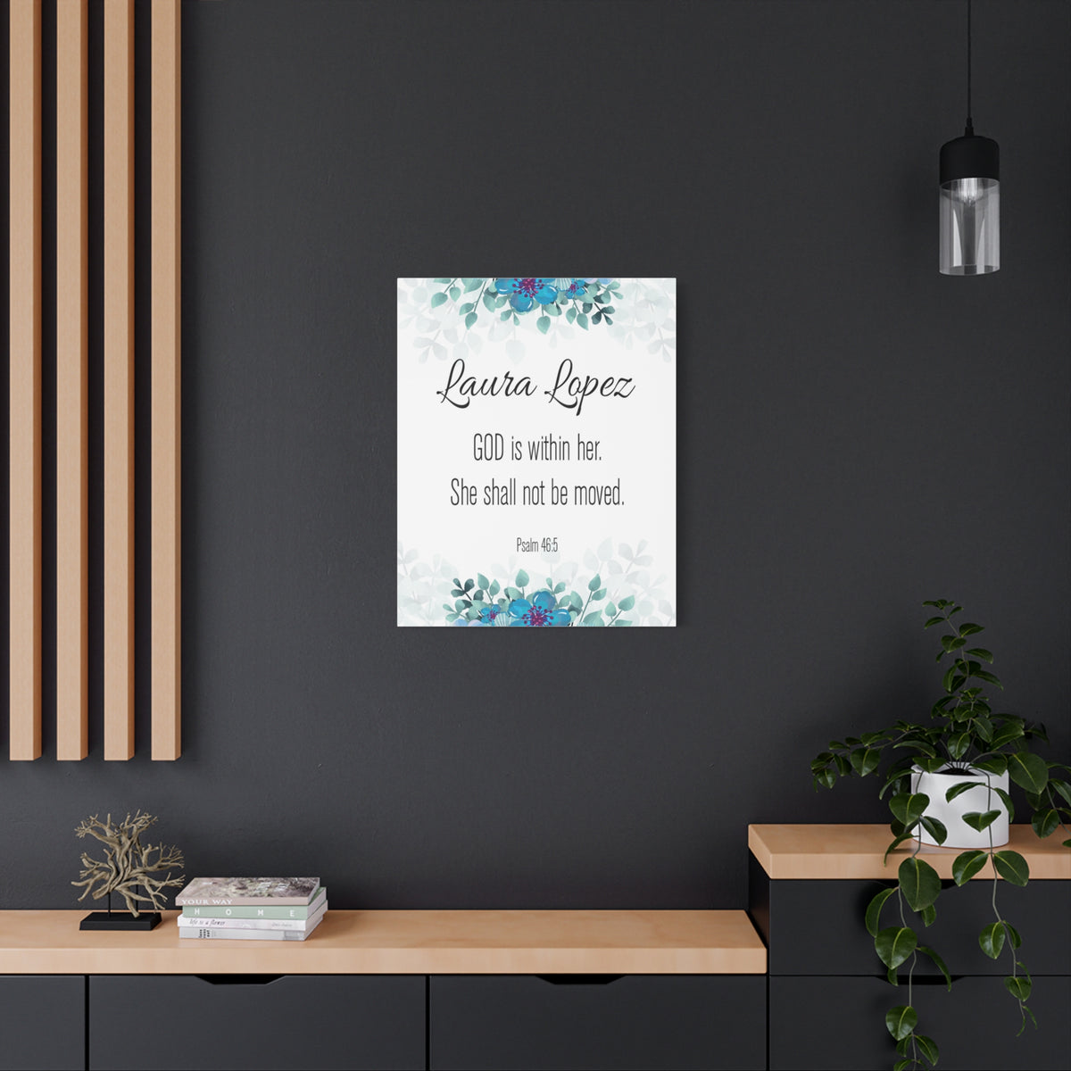 Personalized Scripture Walls God Is Within Her Psalm 46:5 Bible Chapter Canvas Christian Wall Art Ready to Hang-Express Your Love Gifts