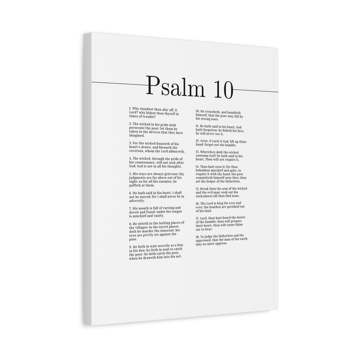 Scripture Canvas The Lord Is King Forever And Ever Psalm 10 Christian Wall Art Bible Verse Print Ready to Hang-Express Your Love Gifts