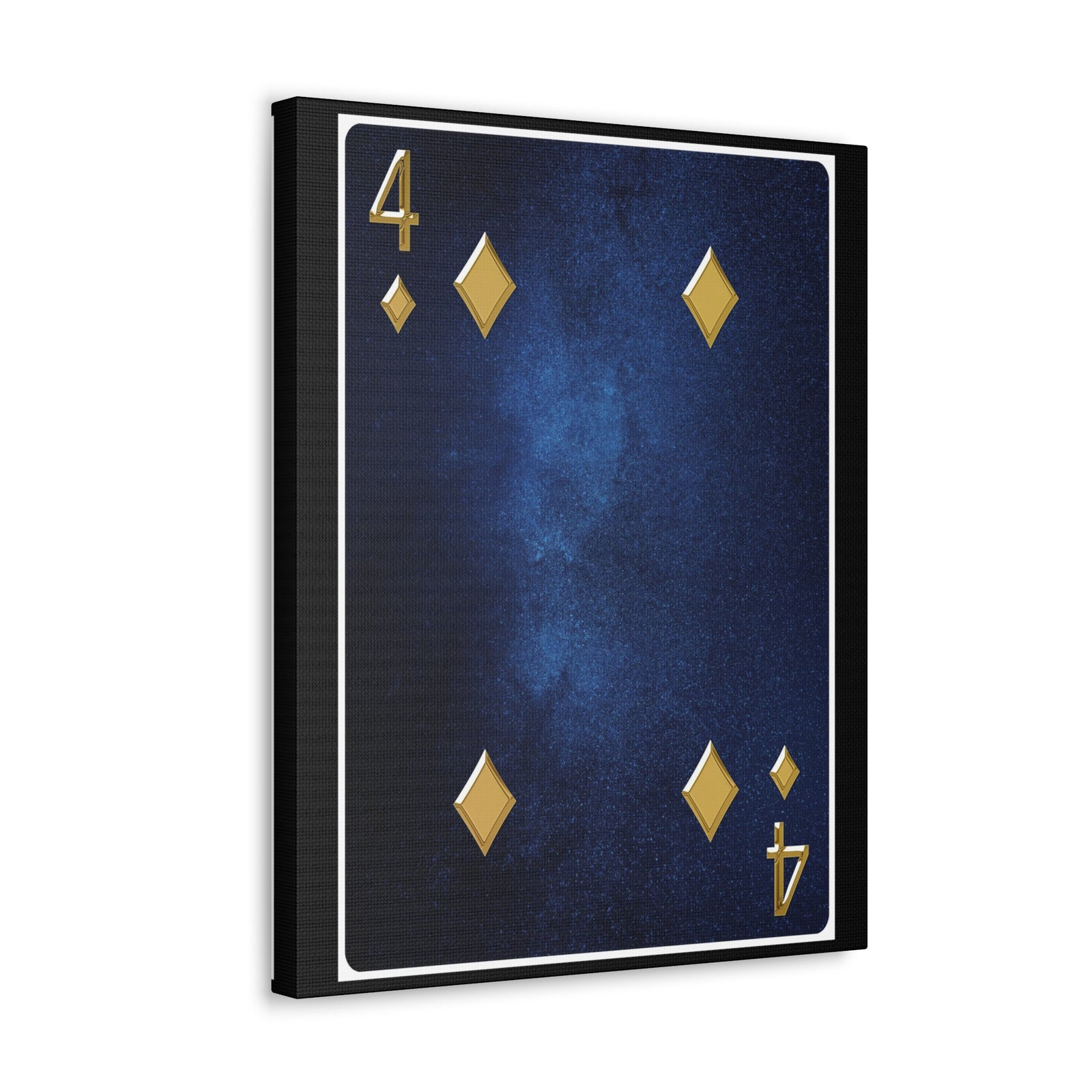 Four Of Diamonds Space Background Playing Card Canvas Wall Art for Home Decor Ready-to-Hang-Express Your Love Gifts