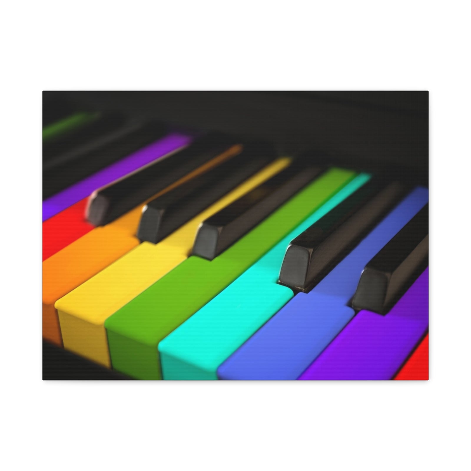 Piano Keys In Rainbow Music Lover's Delight Piano Keyboard Canvas Wall Art for Home Decor Ready-to-Hang-Express Your Love Gifts