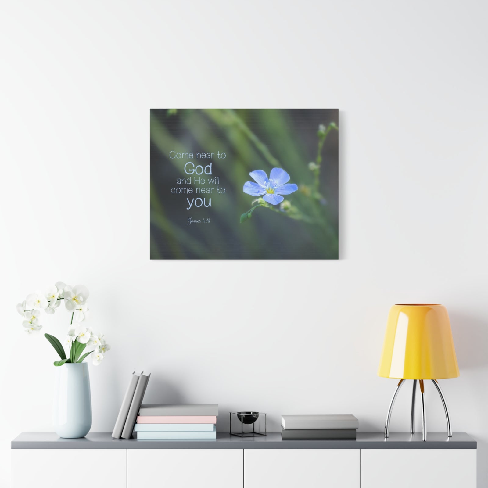 Scripture Walls Near To God James 4:8 Bible Verse Canvas Christian Wall Art Ready to Hang