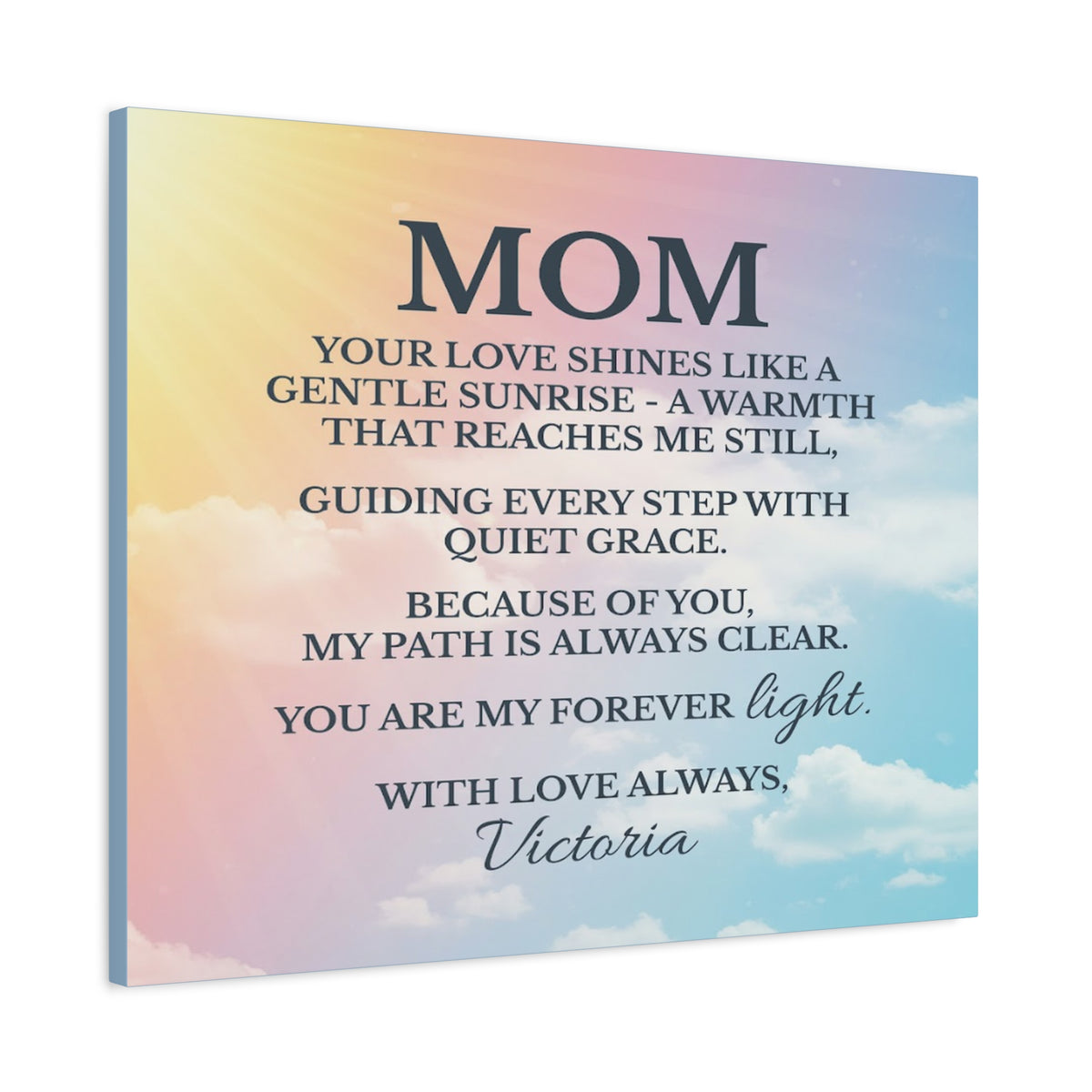 Personalized To Mom Your Love Lights My WayCustom Canvas Wall Art-Express Your Love Gifts