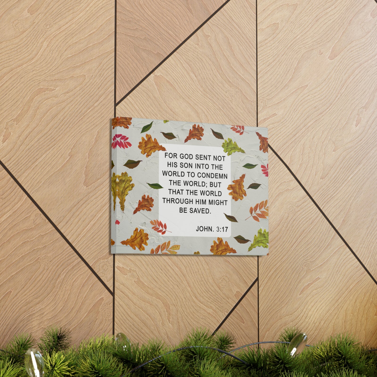 Scripture Walls God Sent John 3:17 Bible Verse Canvas Christian Wall Art Ready to Hang-Express Your Love Gifts