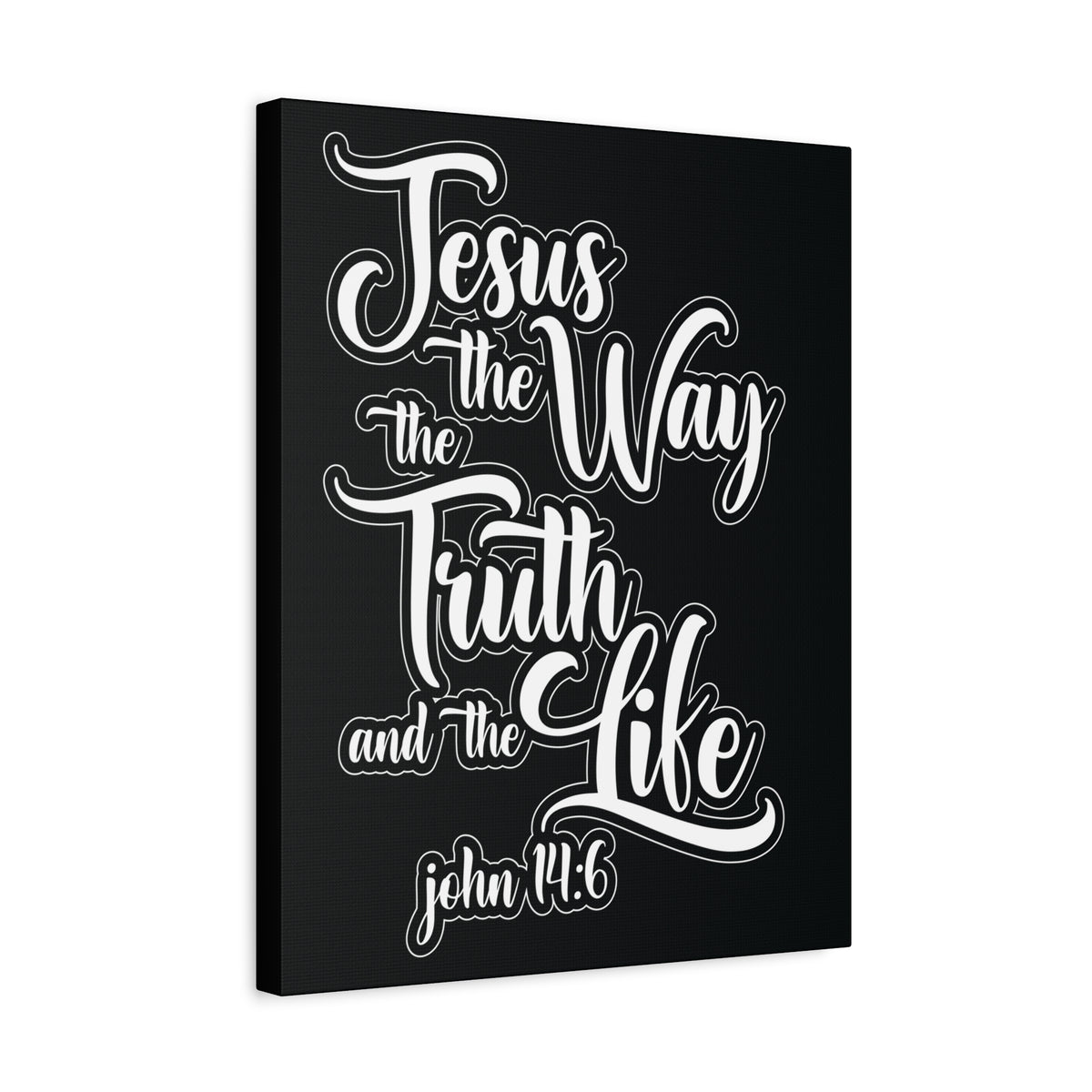 Scripture Walls Jesus The Way The Truth And The Life John 14:6 Black and White Bible Verse Canvas Christian Wall Art Ready To Hang-Express Your Love Gifts