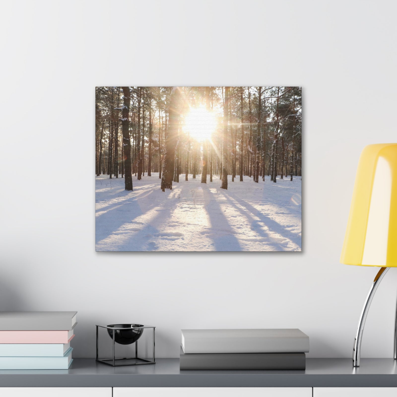 Tree Forest Covered In Snow Nature Wilderness Photography Canvas Wall Art for Home Decor Ready-to-Hang-Express Your Love Gifts