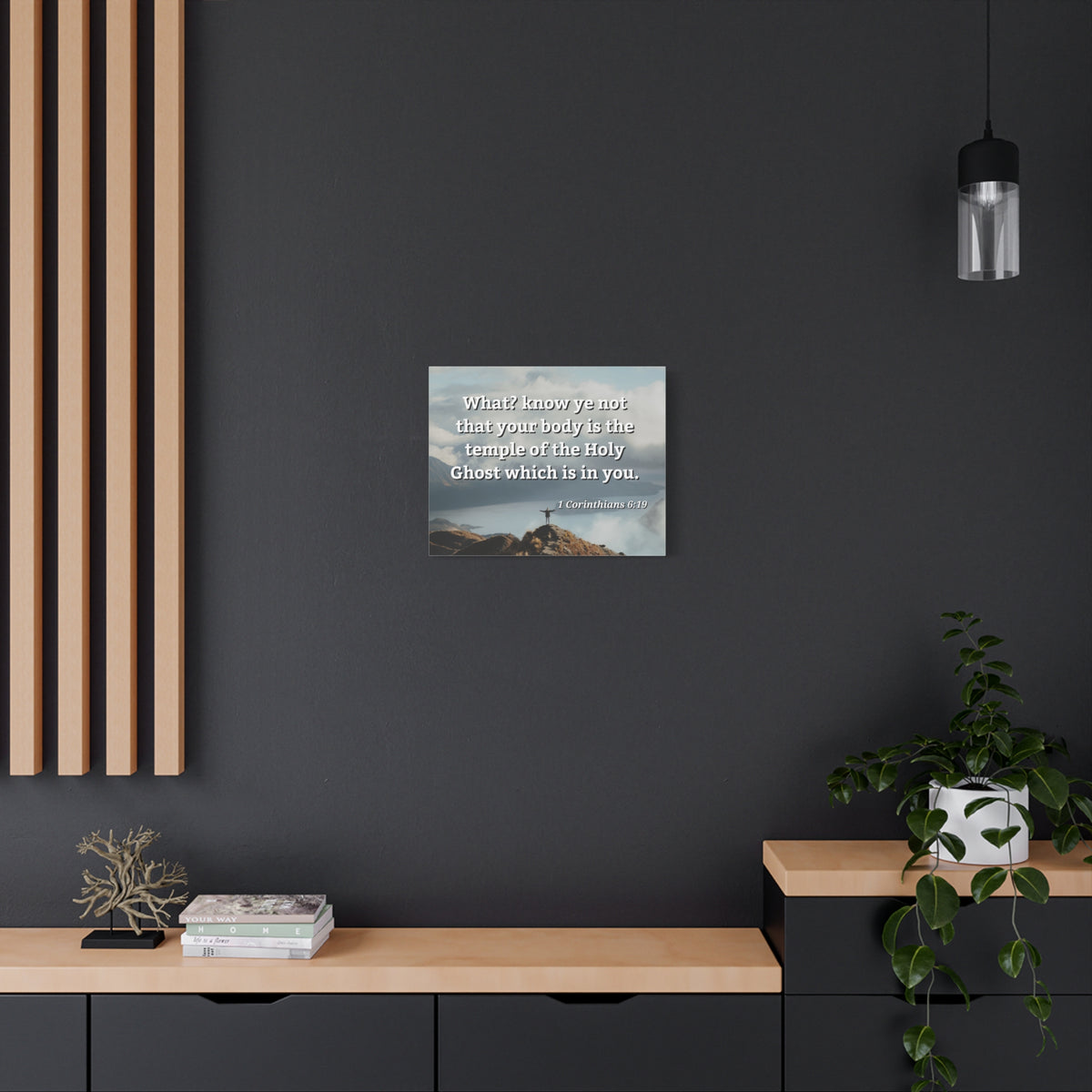 Scripture Walls Holy Ghost 1 Corinthians 6:19 Bible Verse Canvas Christian Wall Art Ready to Hang-Express Your Love Gifts