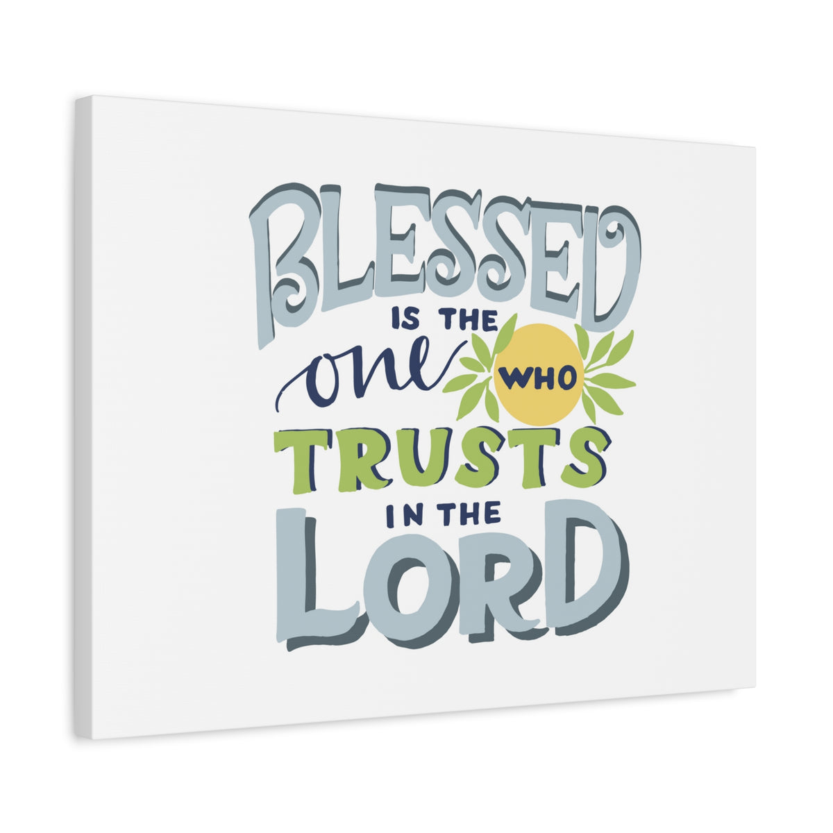 Scripture Canvas Trust In The Lord Psalm 40:4 Pale Blue Christian Wall Art Bible Verse Print Ready to Hang-Express Your Love Gifts