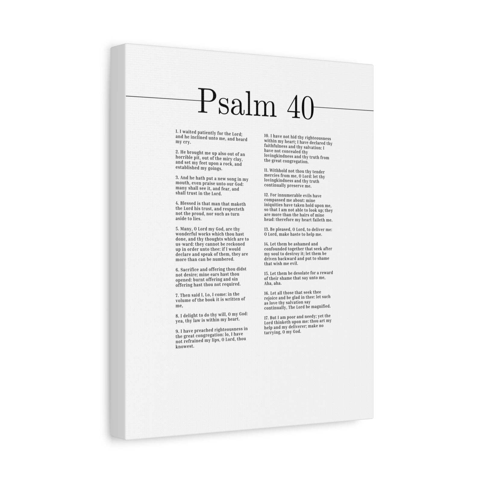 Scripture Canvas Shall Trust In The Lord Psalm 40 Christian Wall Art Bible Verse Print Ready to Hang-Express Your Love Gifts