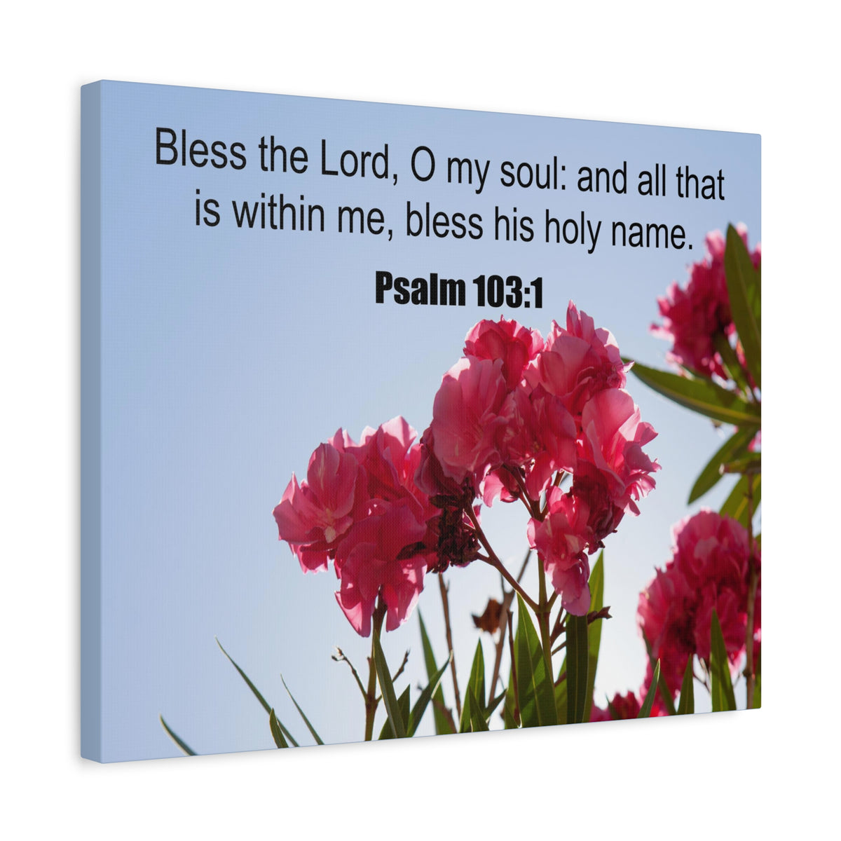 Scripture Canvas Bless The Lord Psalm 103:1 Christian Wall Art Print Ready to Hang-Express Your Love Gifts