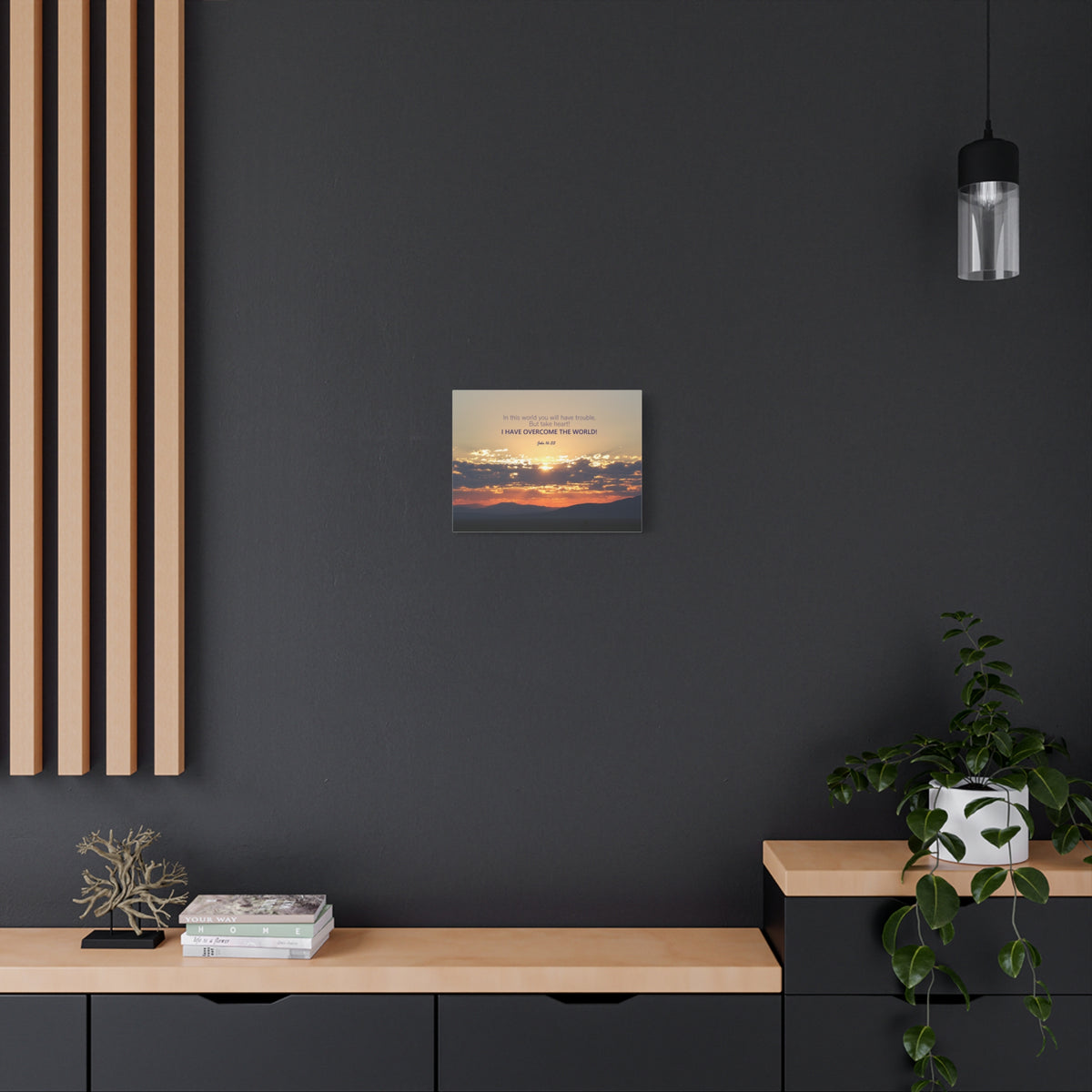 Scripture Walls Overcome The World John 16:33 Bible Verse Canvas Christian Wall Art Ready to Hang-Express Your Love Gifts