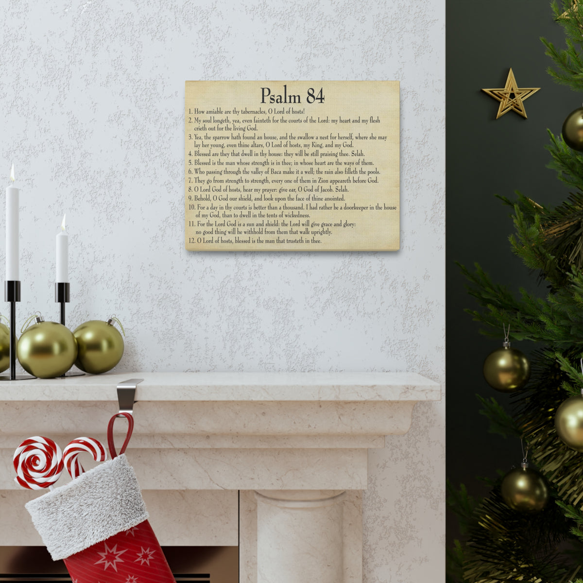 Scripture Walls Dwelling In God's Presence Psalm 84:4 Christian Wall Art Bible Verse Print Ready to Hang-Express Your Love Gifts