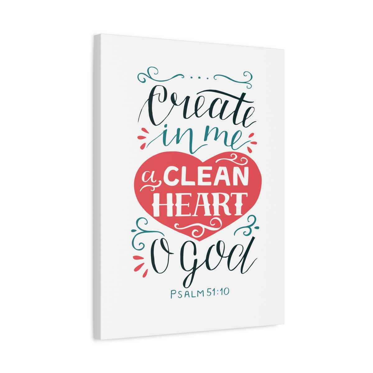 Scripture Walls Clean Heart O God Psalm 51:10 Bible Verse Canvas Christian Wall Art Ready to Hang-Express Your Love Gifts