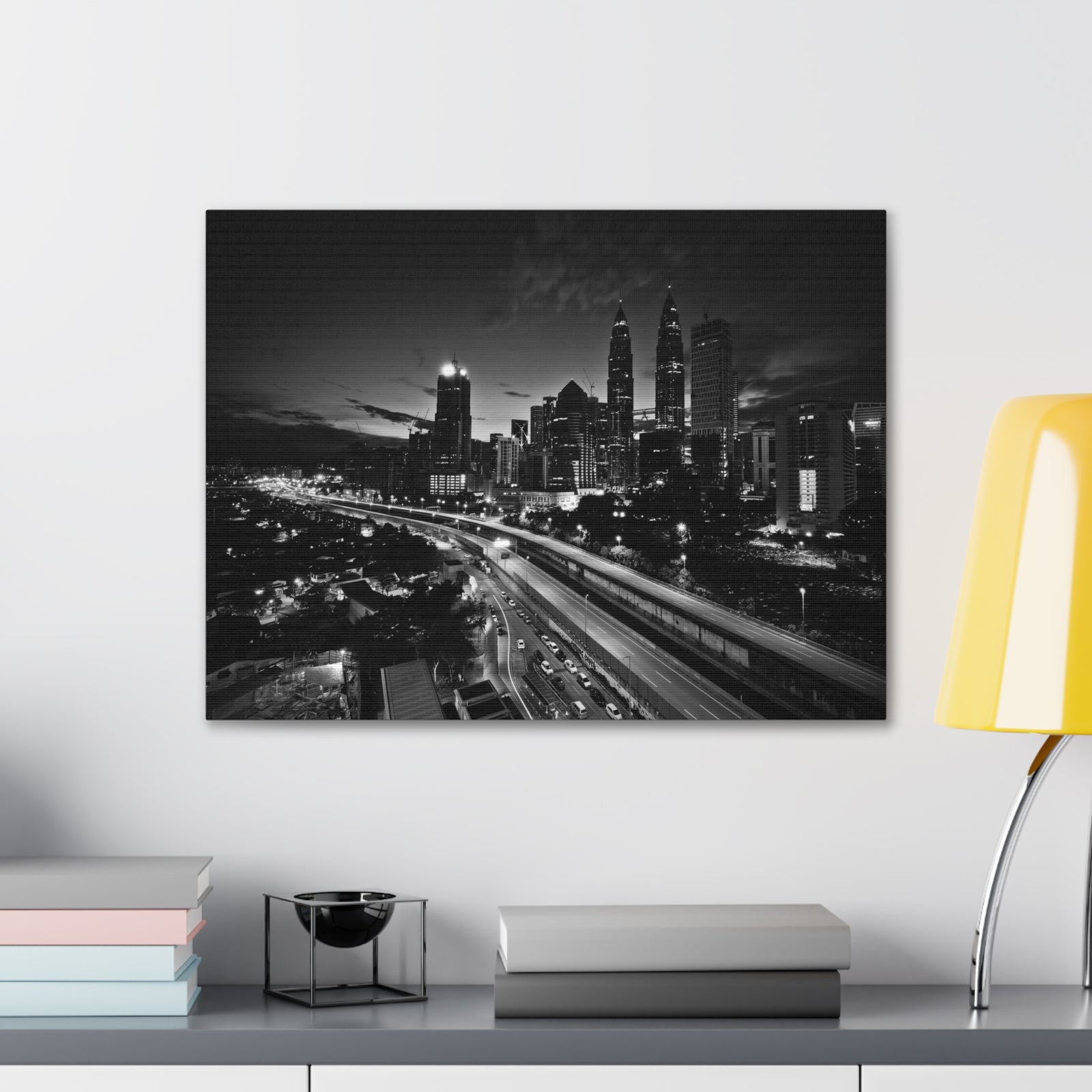 Kuala Lumpur Black And White Skyline Canvas Artwork High-Quality Breathtaking Stunning Cityscape for Home Decor Ready to Hang-Express Your Love Gifts
