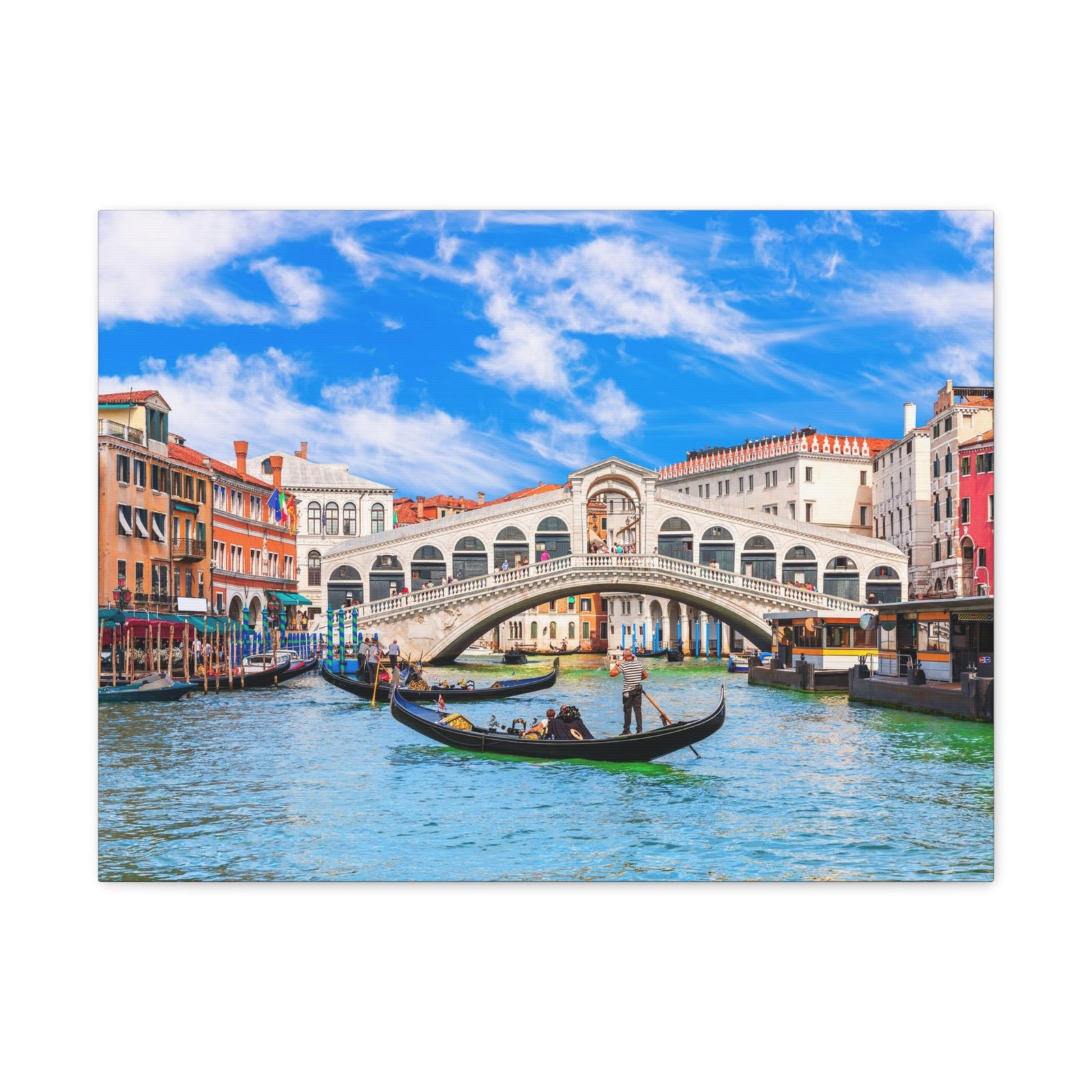 Rialto Bridge Venice Modern Multicolor Scenic Nature Photography Canvas Home Office Decor Ready to Hang-Express Your Love Gifts