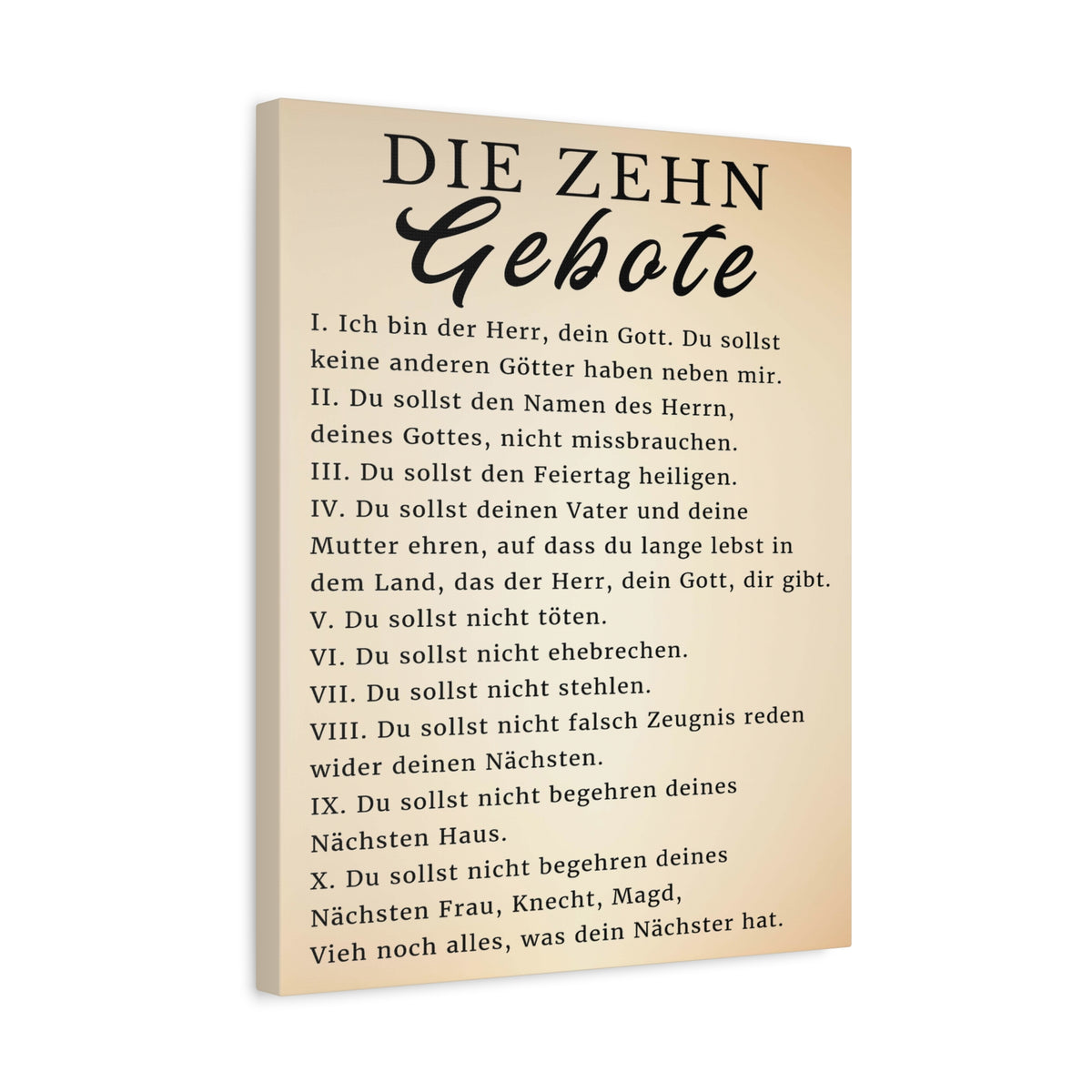 Scripture Walls Die Zehn Gebote 10 Commandments German Bible Verse Canvas Christian Wall Art Ready to Hang Unframed-Express Your Love Gifts