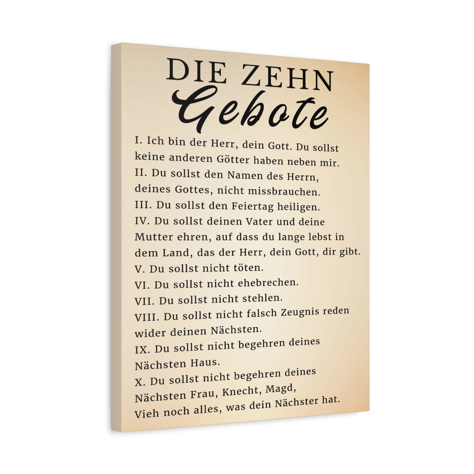 Scripture Walls Die Zehn Gebote 10 Commandments German Bible Verse Canvas Christian Wall Art Ready to Hang Unframed-Express Your Love Gifts