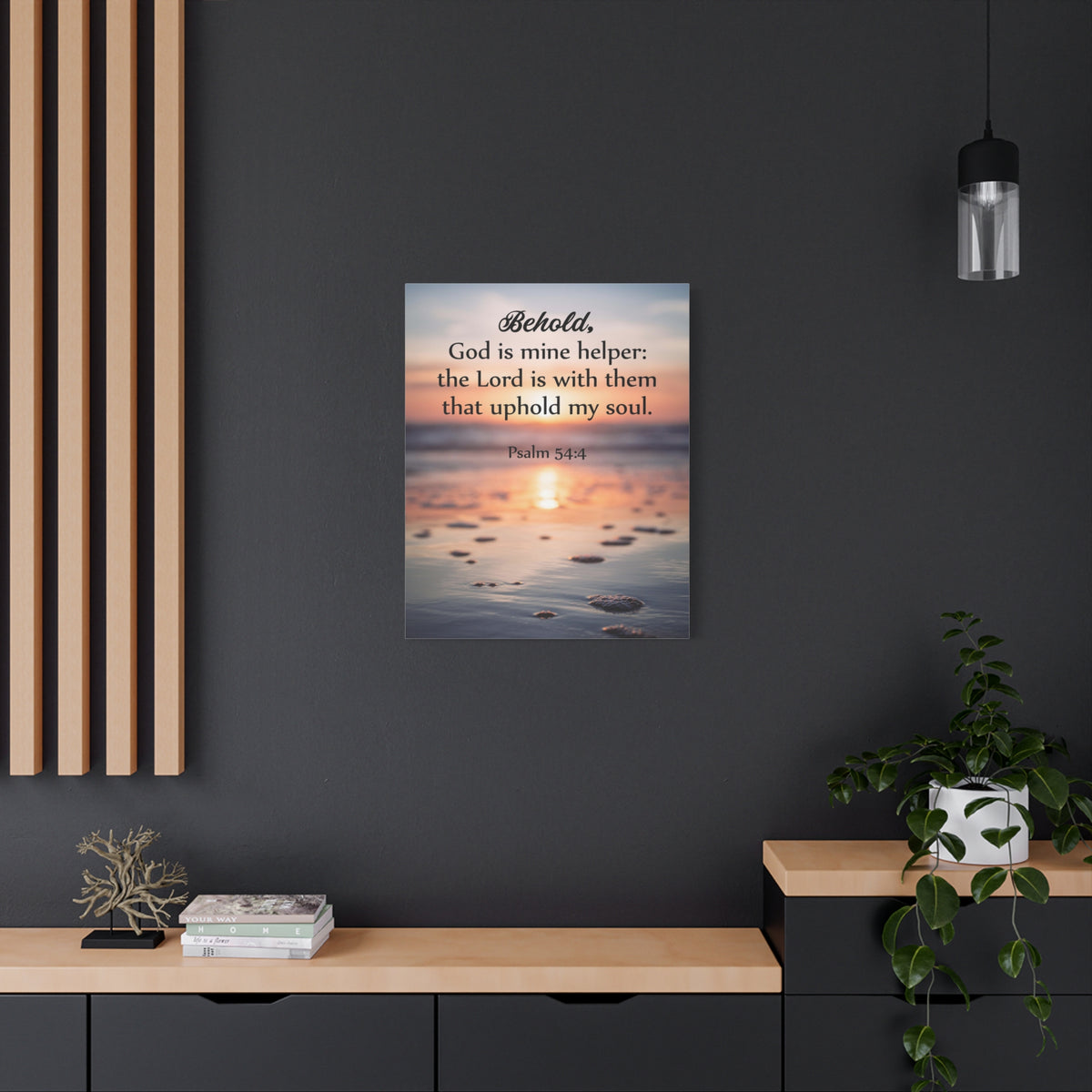 Scripture Canvas Uphold My Soul Psalm 54:4 Christian Wall Art Bible Verse Print Ready to Hang-Express Your Love Gifts