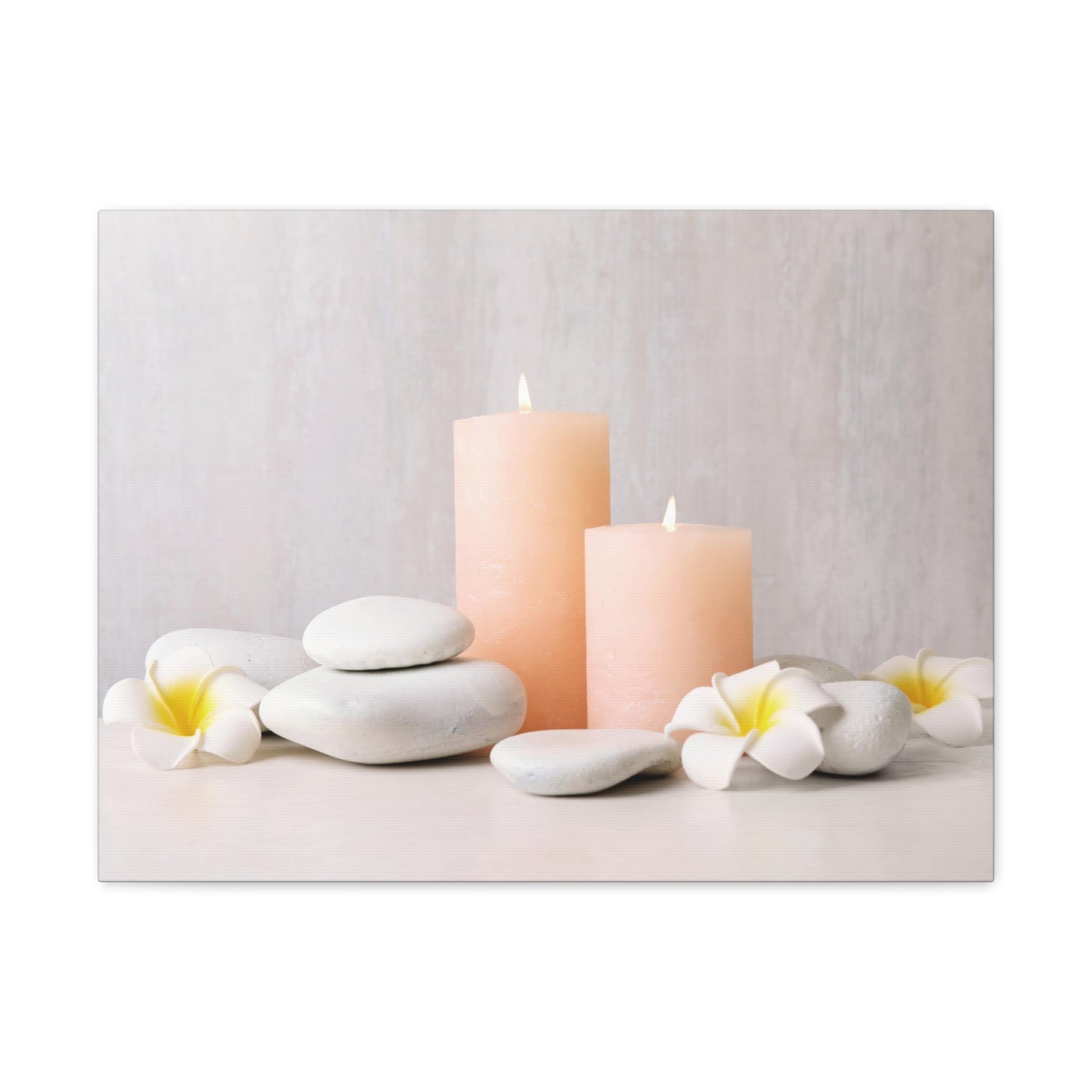 Lighted Candles and Flowers Forest Floral Nature Photography Canvas Wall Art for Home Decor Ready-to-Hang-Express Your Love Gifts