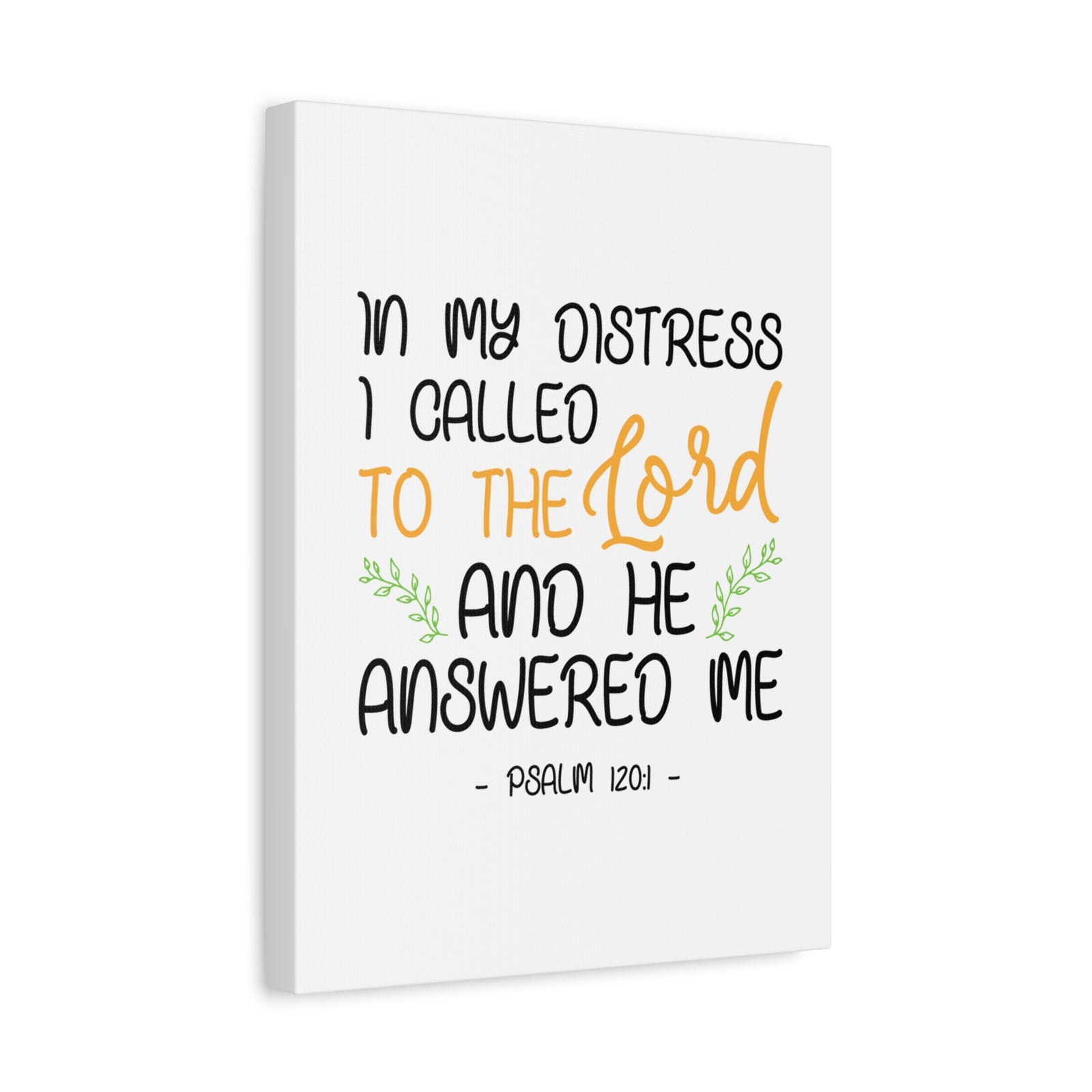 Scripture Canvas He Answered Me Psalm 120:1 Christian Wall Art Bible Verse Print Ready to Hang-Express Your Love Gifts