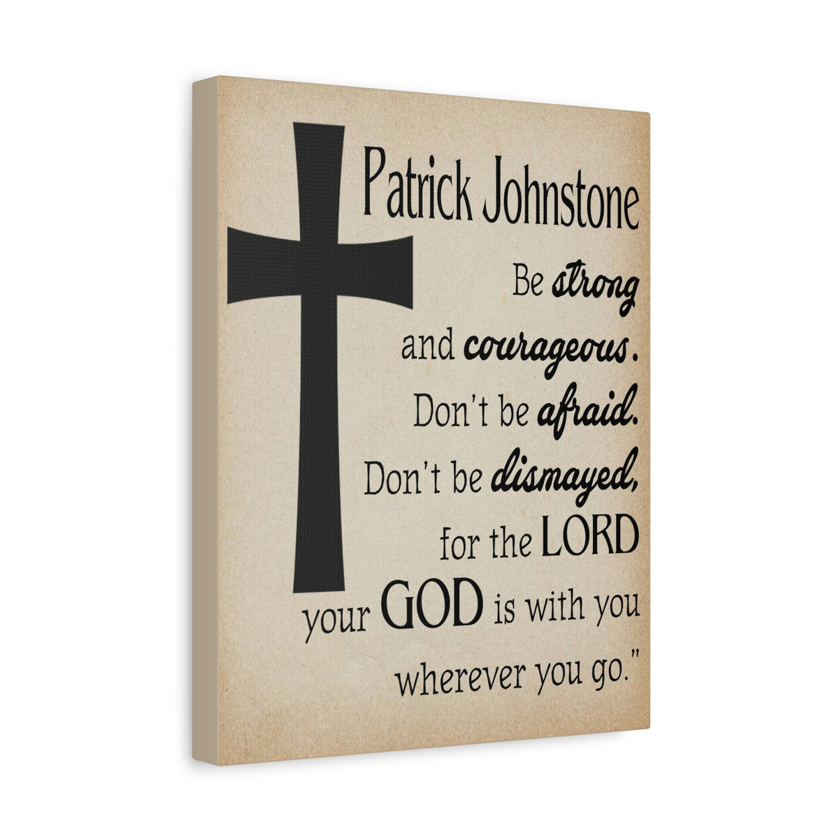Scripture Walls Personalized Joshua 1:9 Cross Bible Chapter Canvas Christian Wall Art Ready to Hang-Express Your Love Gifts