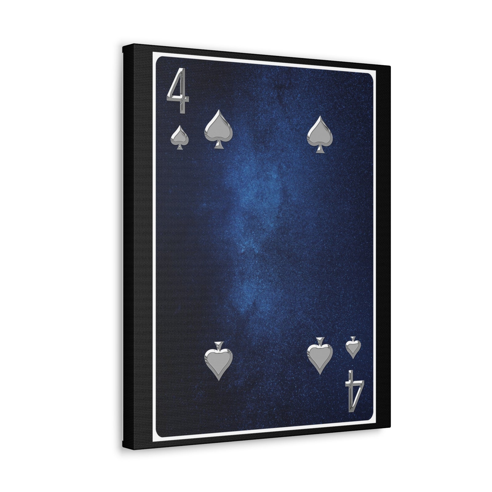 Four Of Spades Space Background Playing Card Canvas Wall Art for Home Decor Ready-to-Hang-Express Your Love Gifts