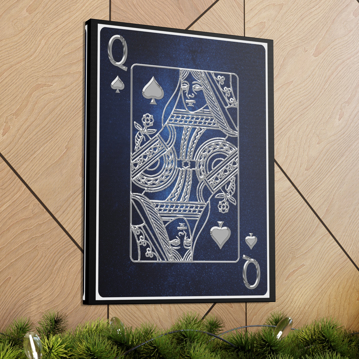 Queen Of Spades Space Background Playing Card Canvas Wall Art for Home Decor Ready-to-Hang-Express Your Love Gifts