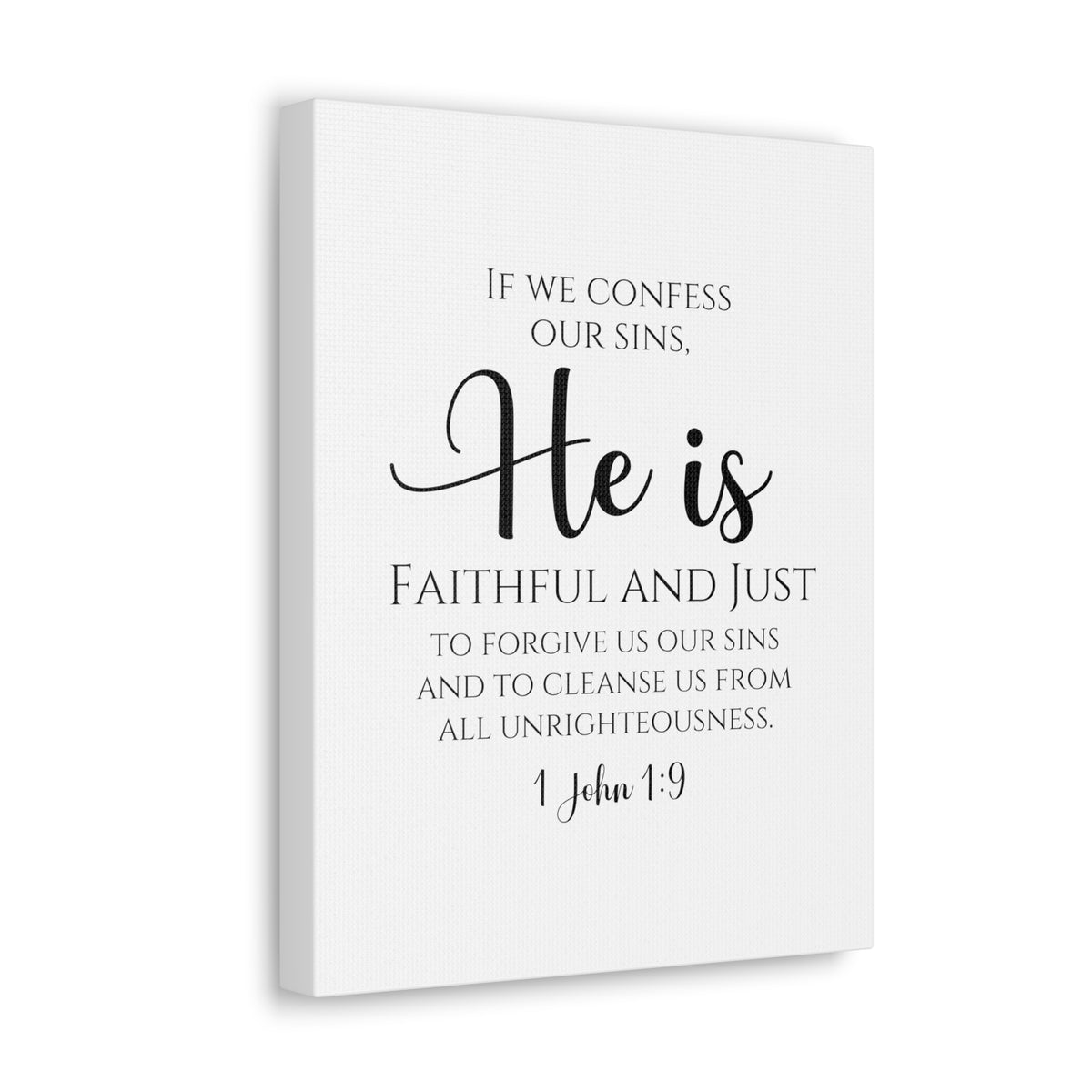 Scripture Walls 1 John 1:9 Faithful and Just Bible Verse Canvas Bible Verse Canvas Christian Wall Art Ready to Hang Unframed-Express Your Love Gifts