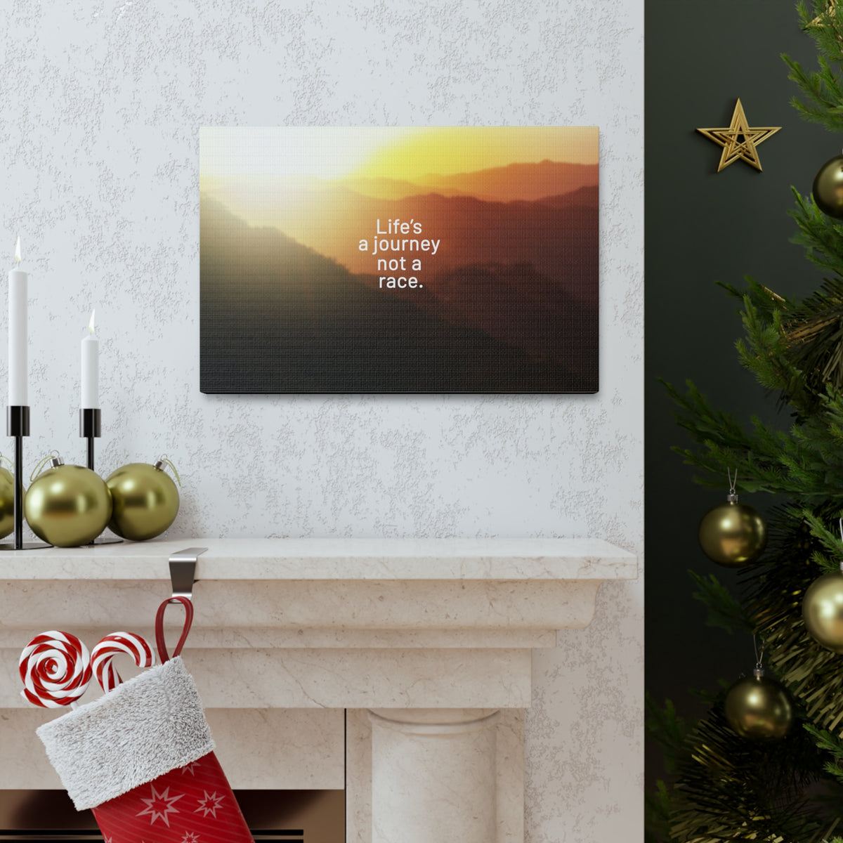 Scripture Walls Inspirational Quote Canvas Life's A Journey Not A Race Wall Art Motivational Motto Inspiring Prints Artwork Decor Ready to Hang-Express Your Love Gifts