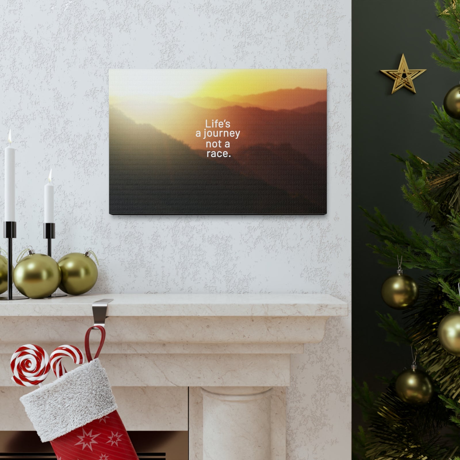 Scripture Walls Inspirational Quote Canvas Life's A Journey Not A Race Wall Art Motivational Motto Inspiring Prints Artwork Decor Ready to Hang-Express Your Love Gifts