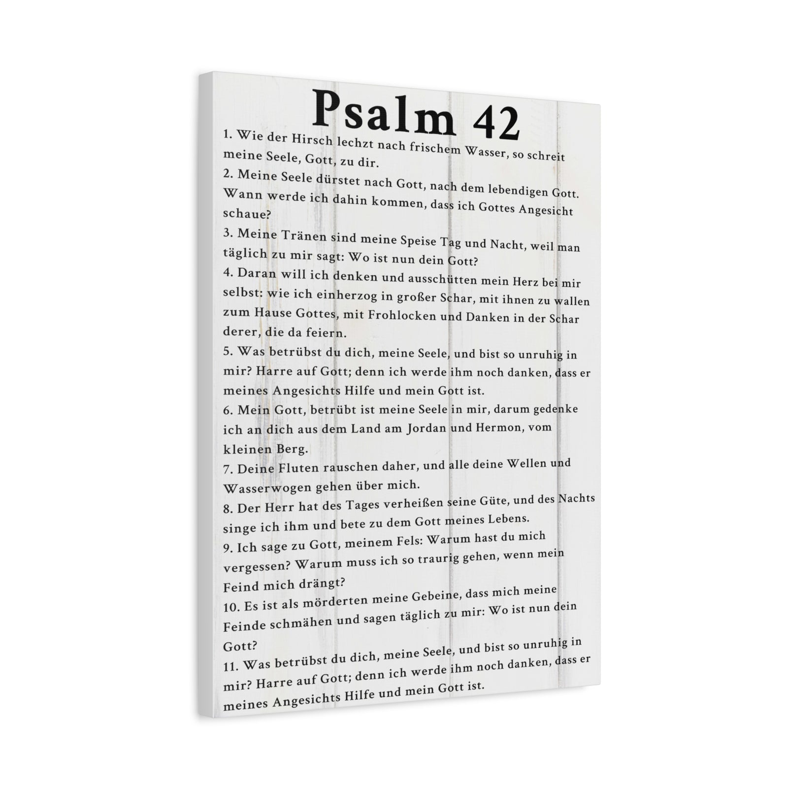 Scripture Walls Psalm 42 German White Bible Verse Canvas Christian Wall Art Ready to Hang Unframed-Express Your Love Gifts