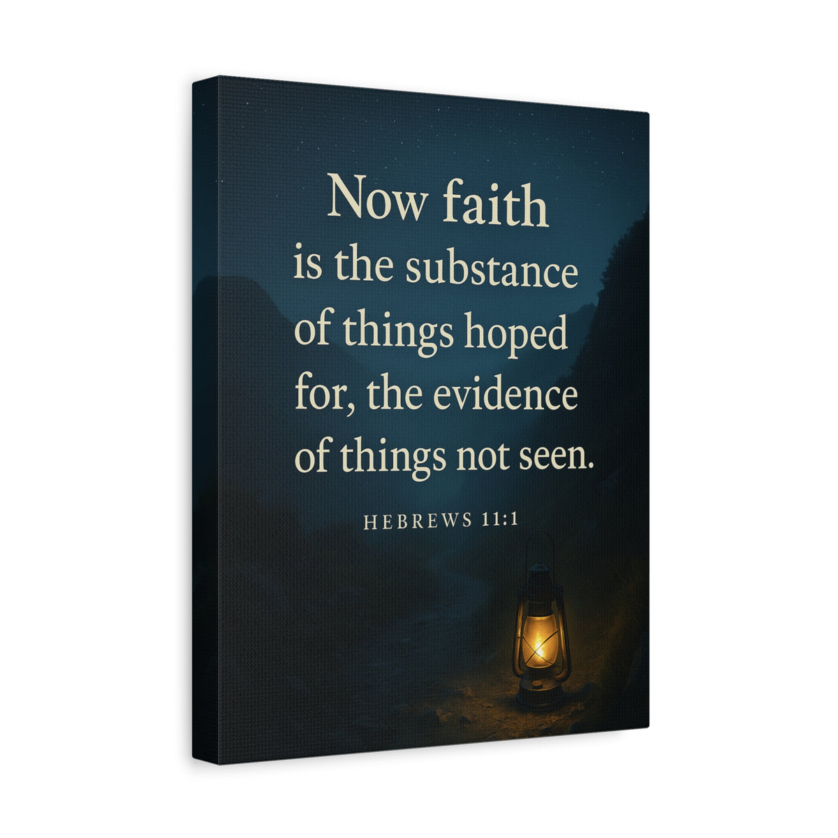 Bible Verse Canvas Hebrews 11:1 Christian Home Décor Wall Art Scripture Ready to Hang Faith Print-Express Your Love Gifts
