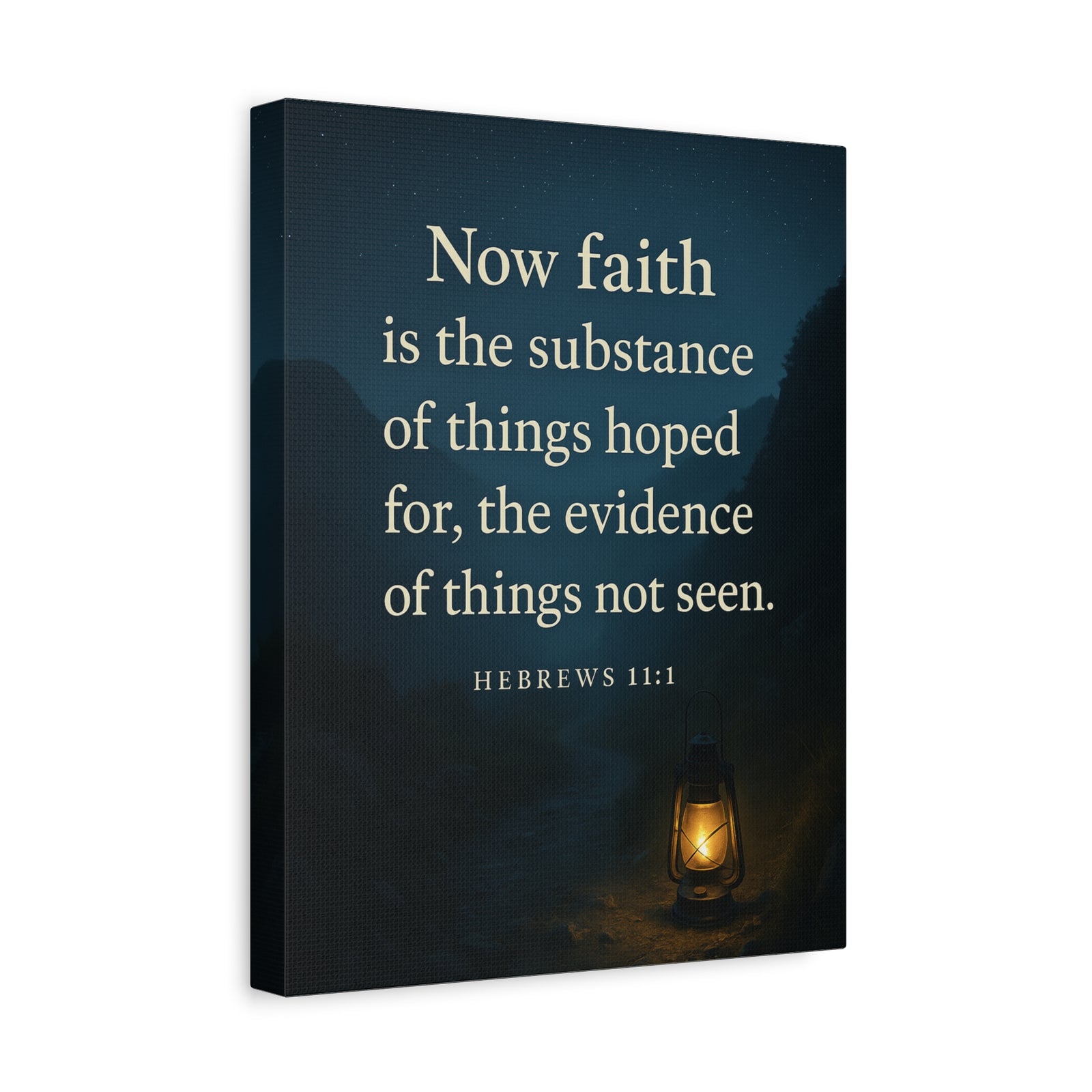 Bible Verse Canvas Hebrews 11:1 Christian Home Décor Wall Art Scripture Ready to Hang Faith Print-Express Your Love Gifts