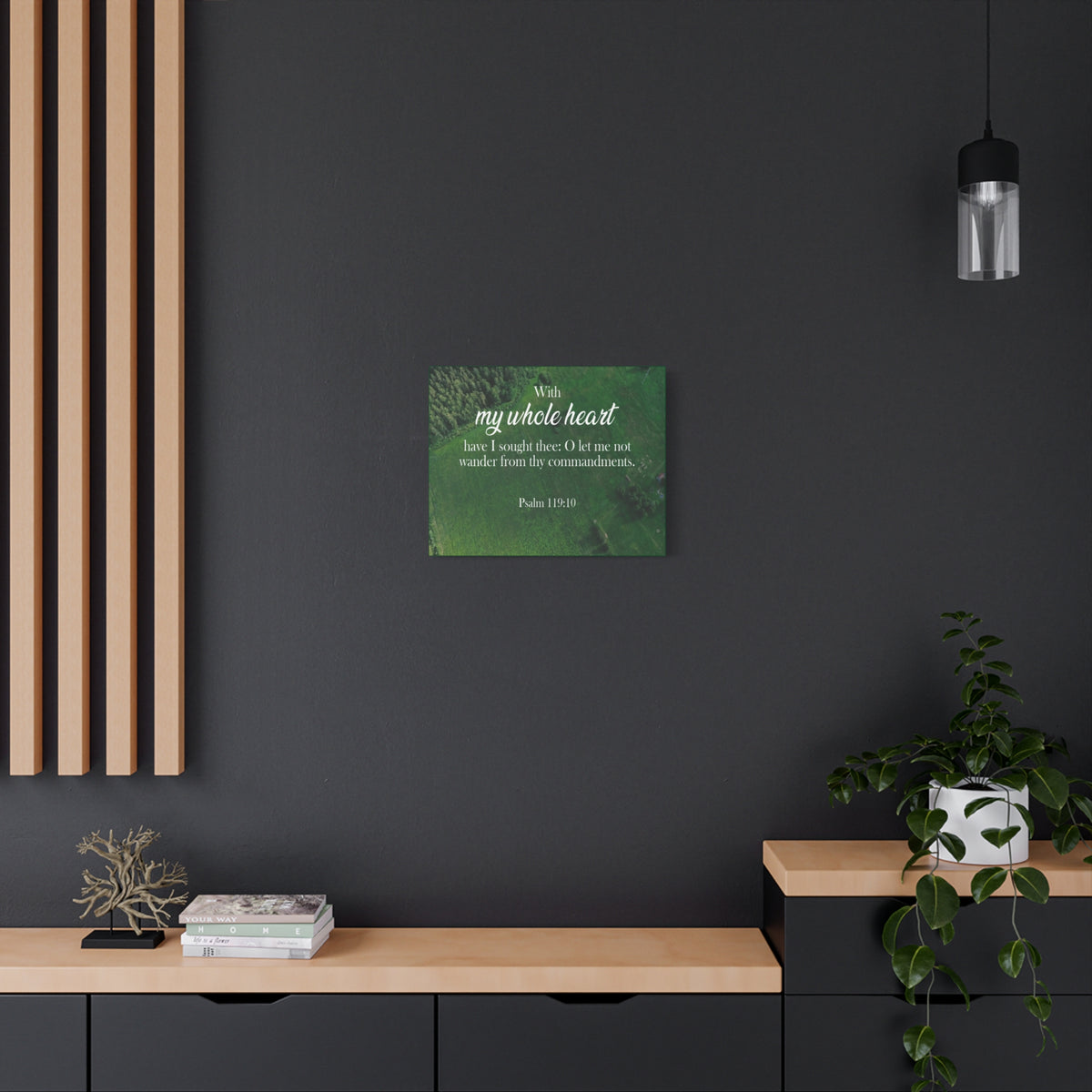 Scripture Walls Psalm 119:10 Whole Heart Bible Verse Canvas Christian Wall Art Ready to Hang Unframed-Express Your Love Gifts
