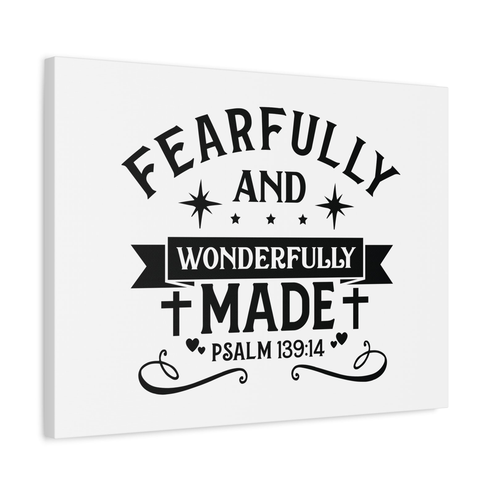 Scripture Walls Wonderfully Psalm 139:14 Hearts Bible Verse Canvas Christian Wall Art Ready to Hang-Express Your Love Gifts
