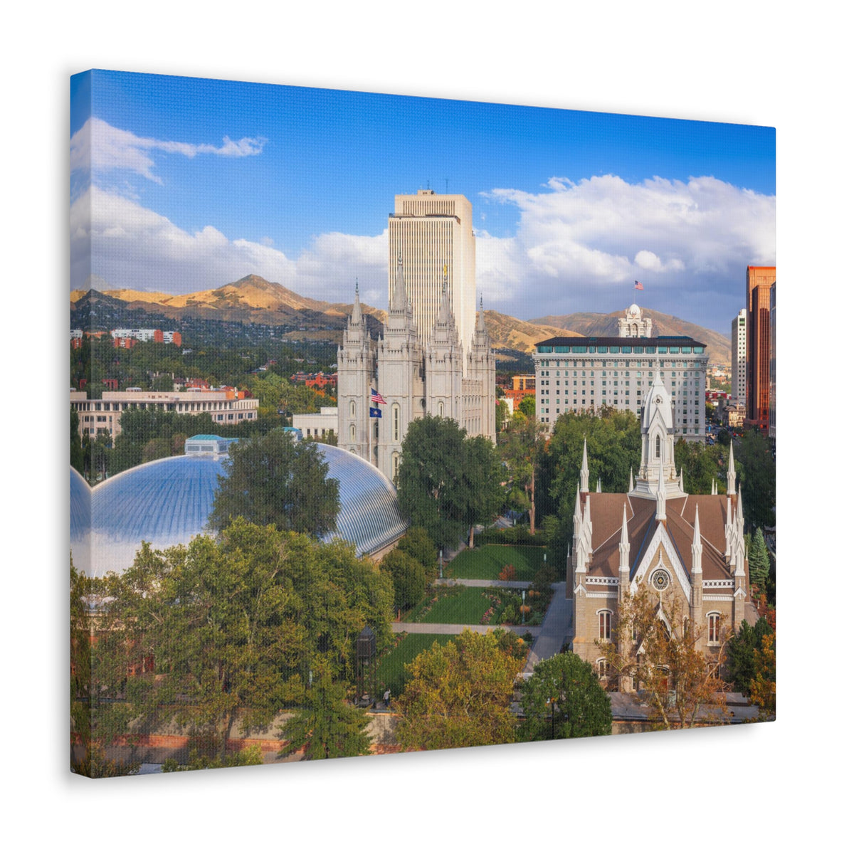 Salt Lake City Daytime Skyline Canvas Artwork High-Quality Breathtaking Stunning Cityscape for Home Decor Ready to Hang-Express Your Love Gifts