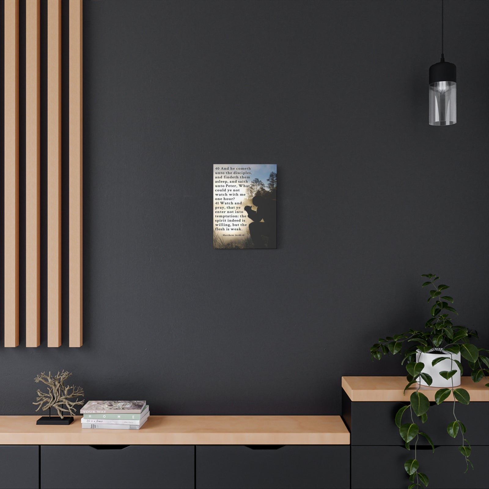 Matthew 26:40-41 Watch and Pray Bible Verse Canvas – Christian Wall Art, Ready to Hang-Express Your Love Gifts