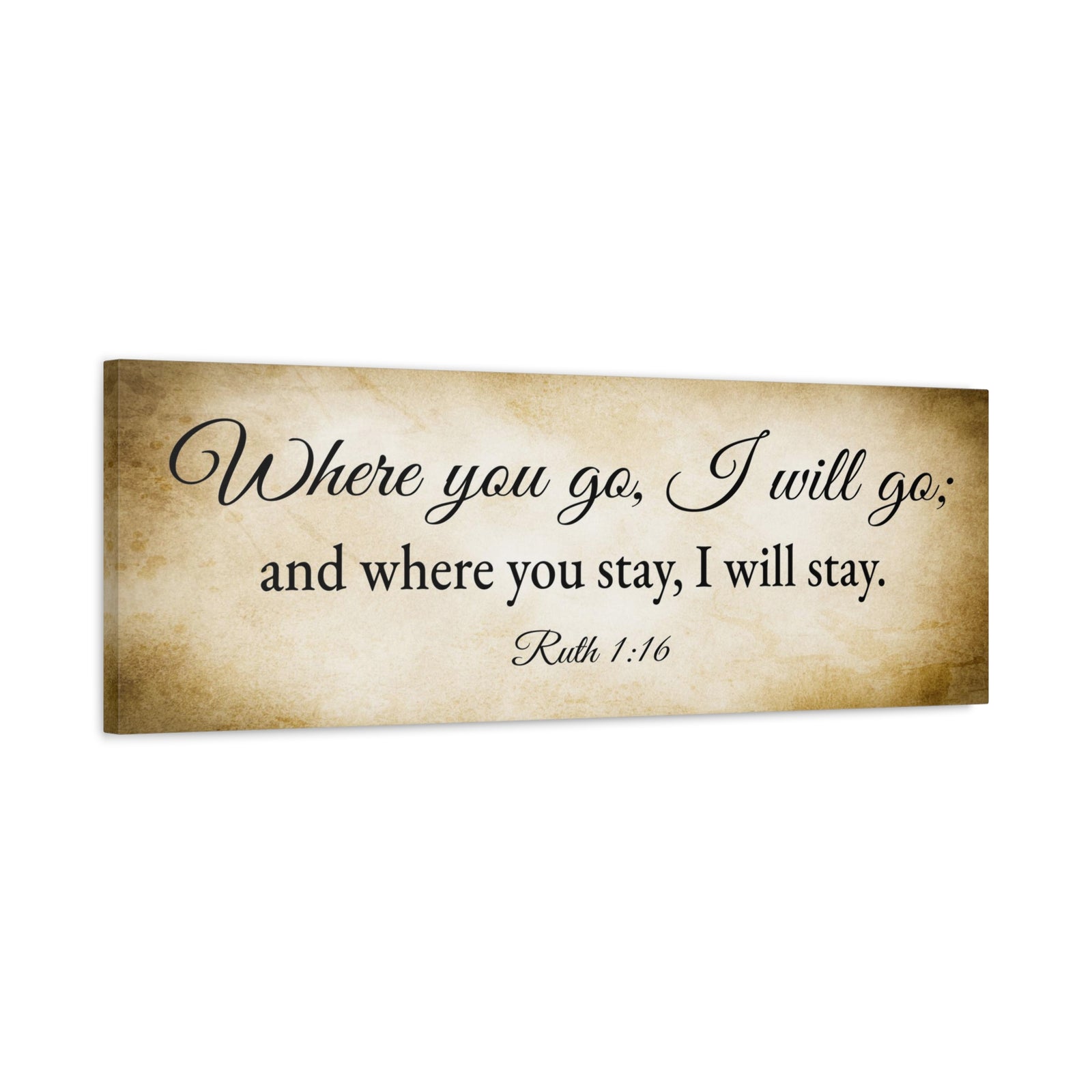 Scripture Walls Ruth 1:16 Gold Bible Verse Canvas Christian Wall Art Ready to Hang Unframed-Express Your Love Gifts