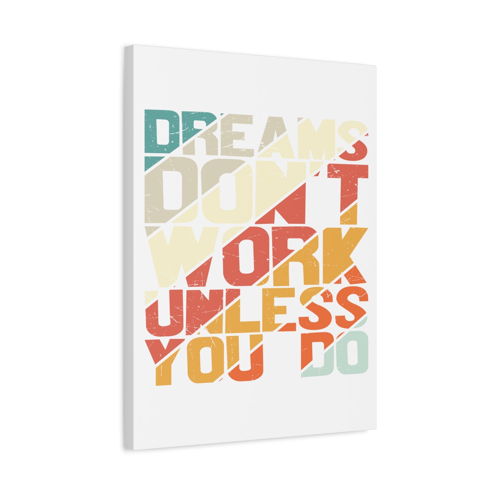 Inspirational Quote Canvas Dreams Don't Work Unless You Do Wall Art Motivational Motto Inspiring Posters Prints Artwork Decor Ready to Hang-Express Your Love Gifts