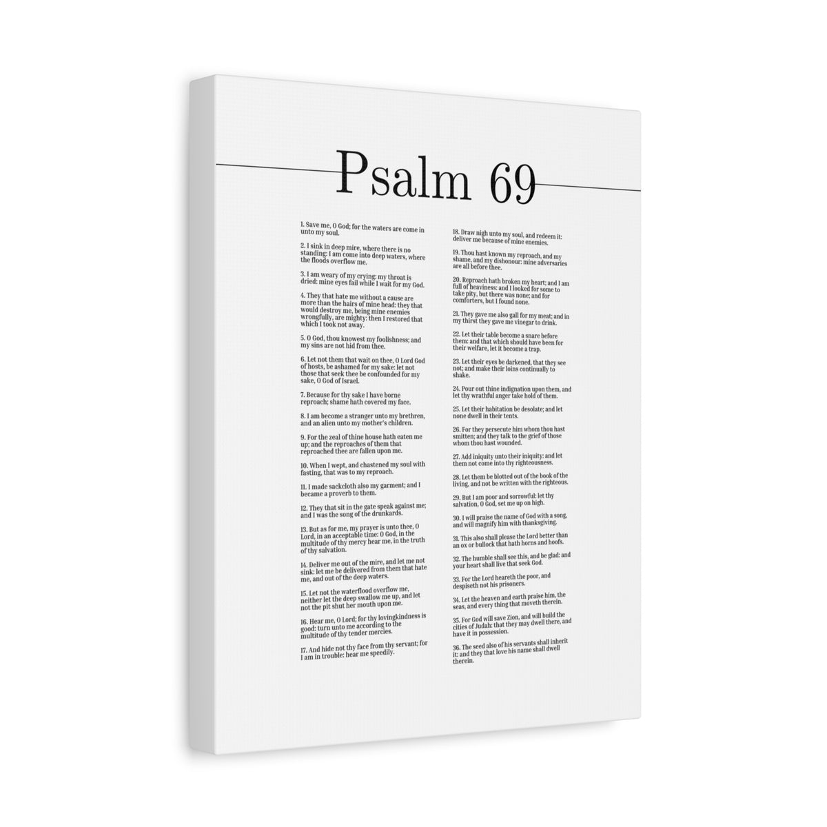 Scripture Canvas O Lord, God Of Hosts Psalm 69 Christian Wall Art Bible Verse Print Ready to Hang-Express Your Love Gifts