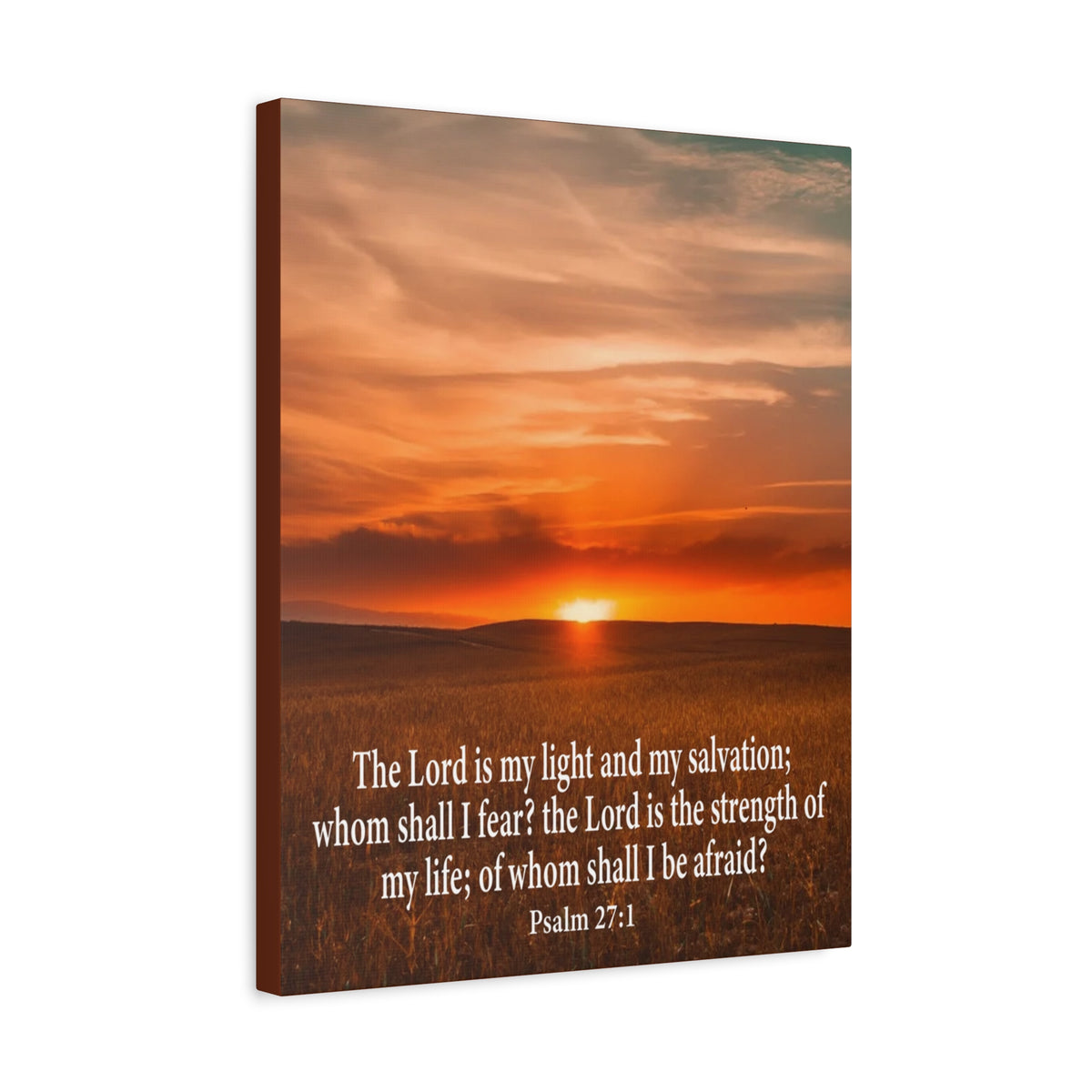 Bible Verse Canvas Lord is My Salvation Psalm 27:1 Christian Wall Décor Scripture Art Ready to Hang-Express Your Love Gifts