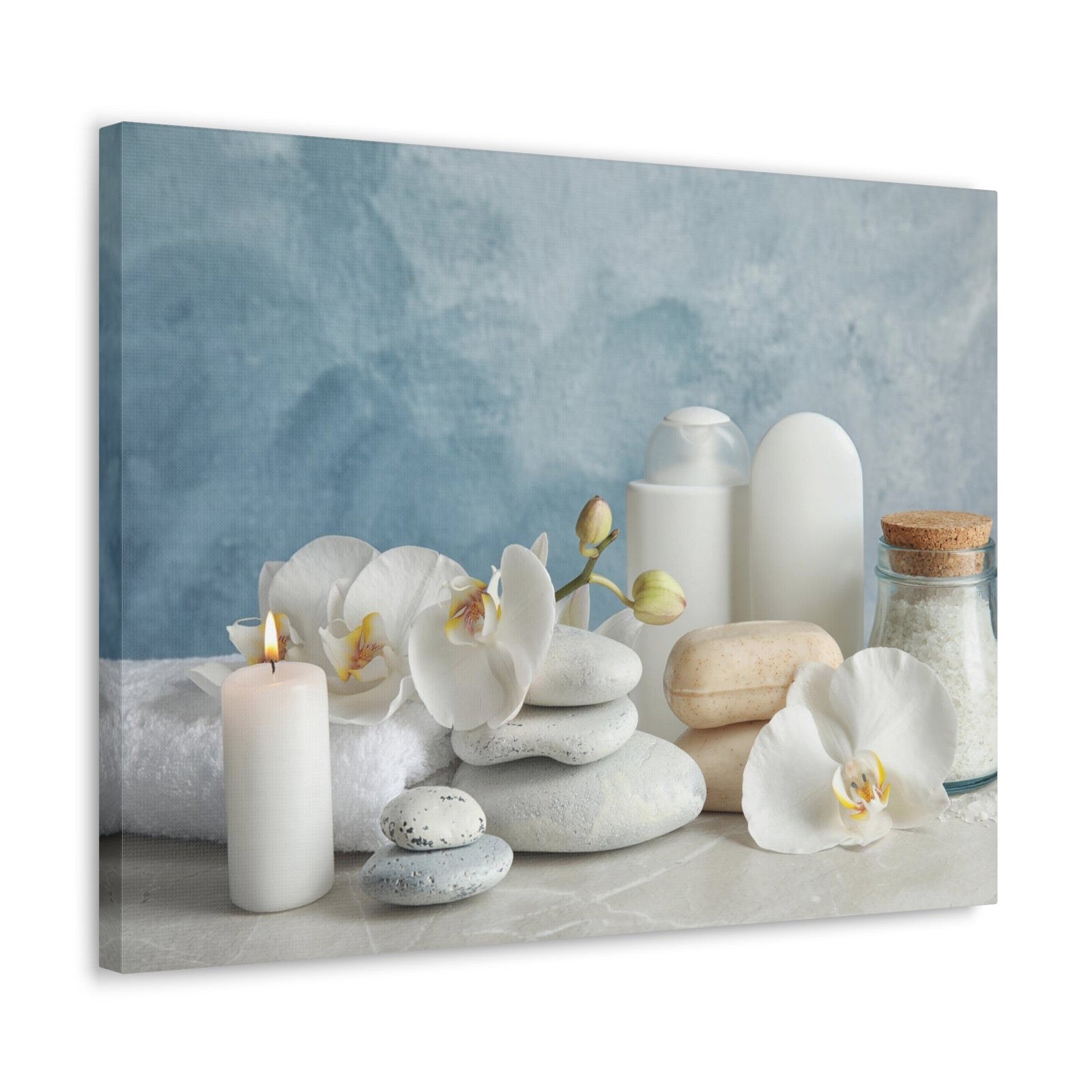 Stones on Light Table Forest Floral Nature Photography Canvas Wall Art for Home Decor Ready-to-Hang-Express Your Love Gifts