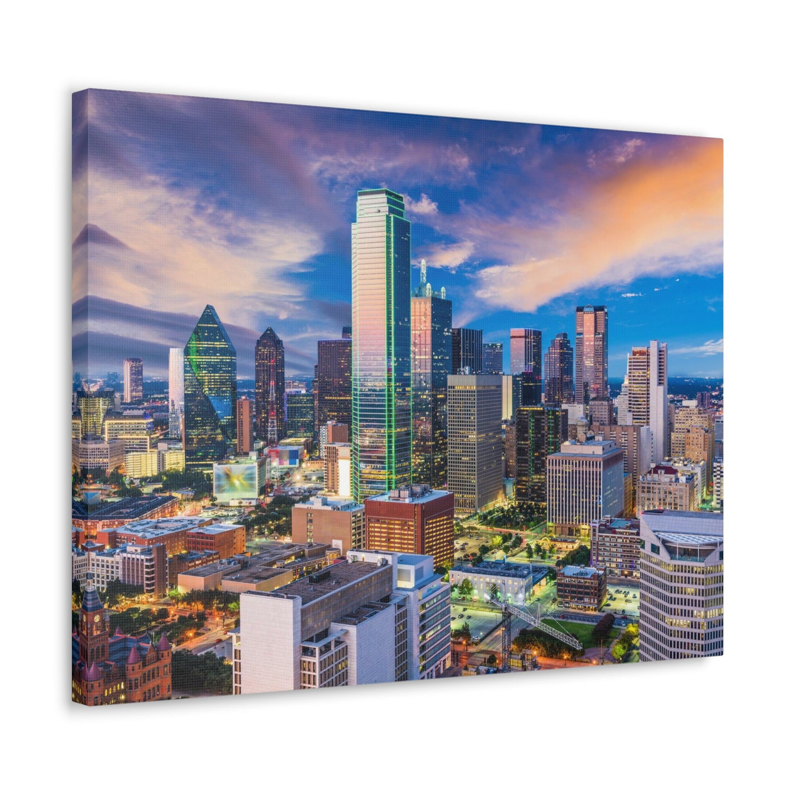 Dallas Daytime Skyline Canvas Artwork High-Quality Breathtaking Stunning Cityscape for Home Decor Ready to Hang-Express Your Love Gifts