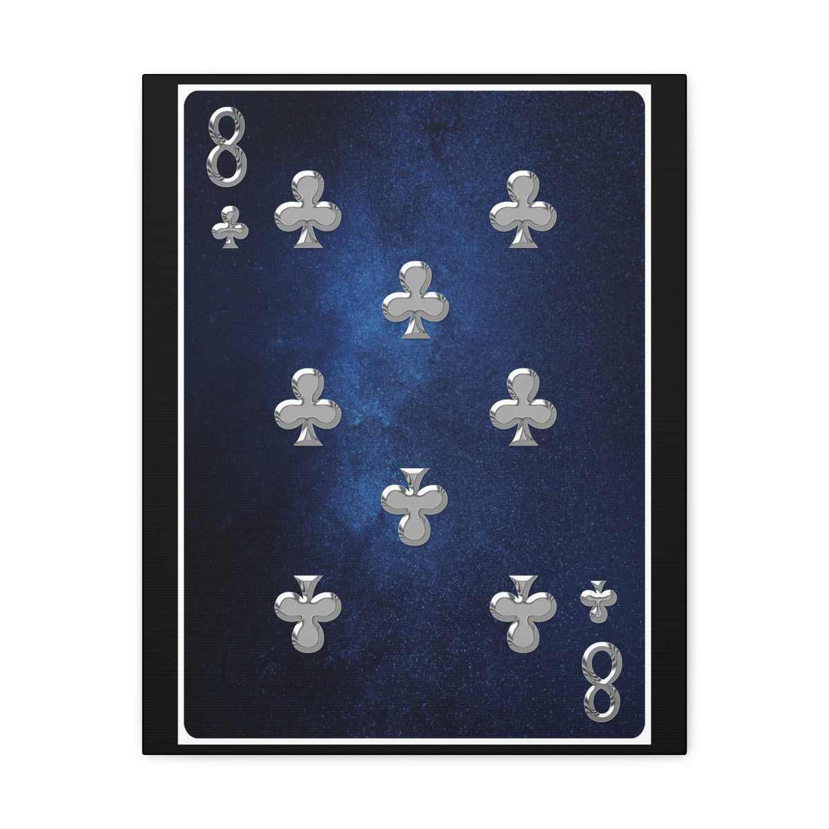 Eight Of Clubs Space Background Playing Card Canvas Wall Art for Home Decor Ready-to-Hang-Express Your Love Gifts