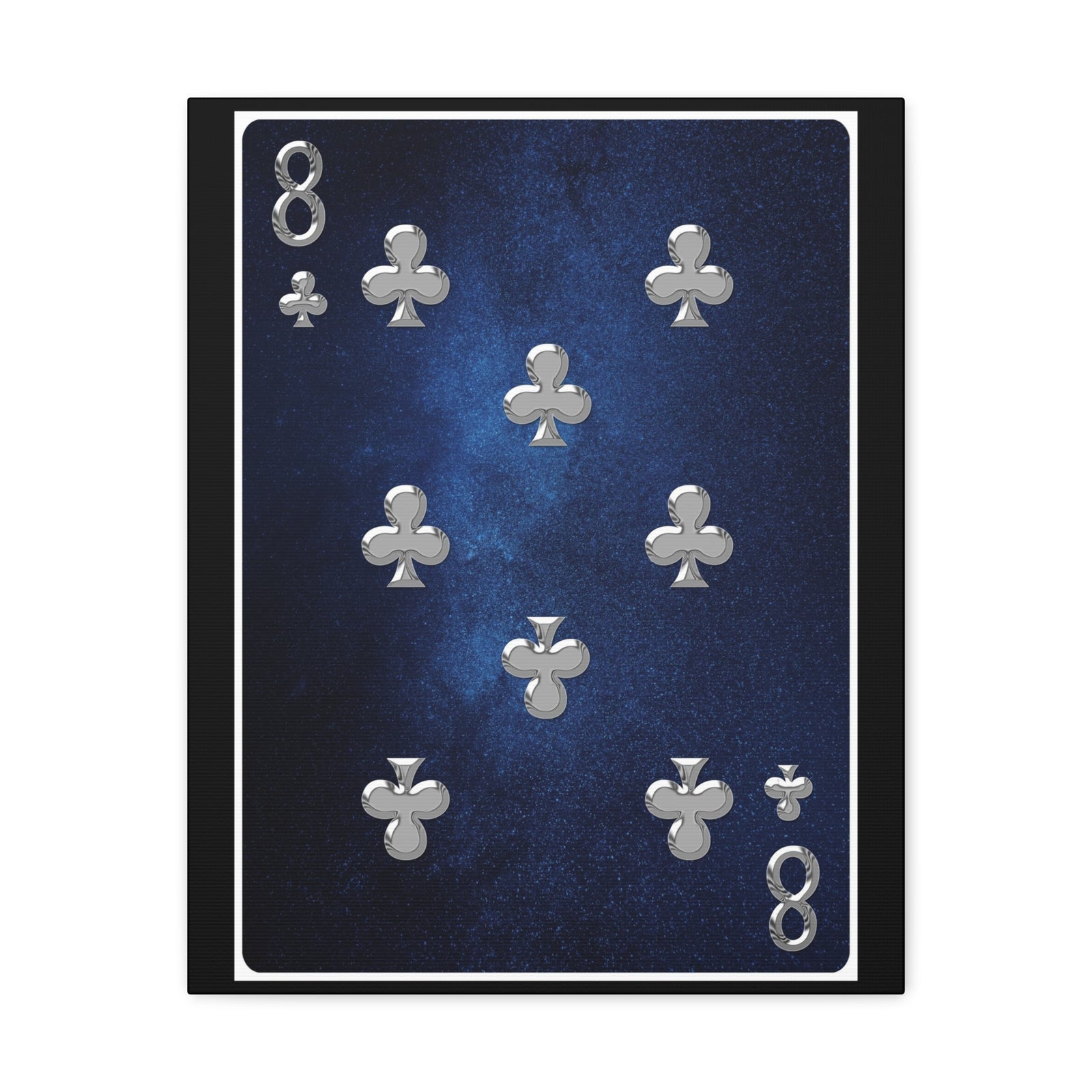 Eight Of Clubs Space Background Playing Card Canvas Wall Art for Home Decor Ready-to-Hang-Express Your Love Gifts