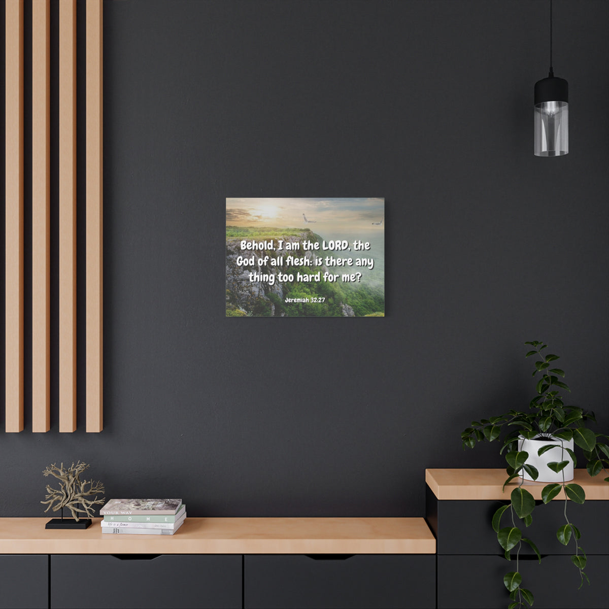 Scripture Canvas The Lord Jeremiah 32:27 Christian Wall Art Bible Verse Print Ready to Hang