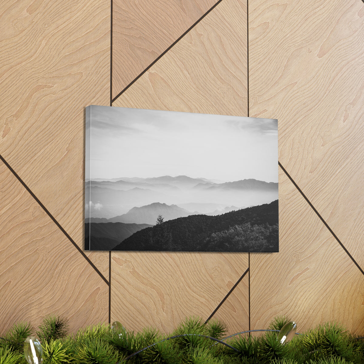 Misty Mountains Forest Nature Wilderness Photography Canvas Wall Art for Home Decor Ready-to-Hang-Express Your Love Gifts