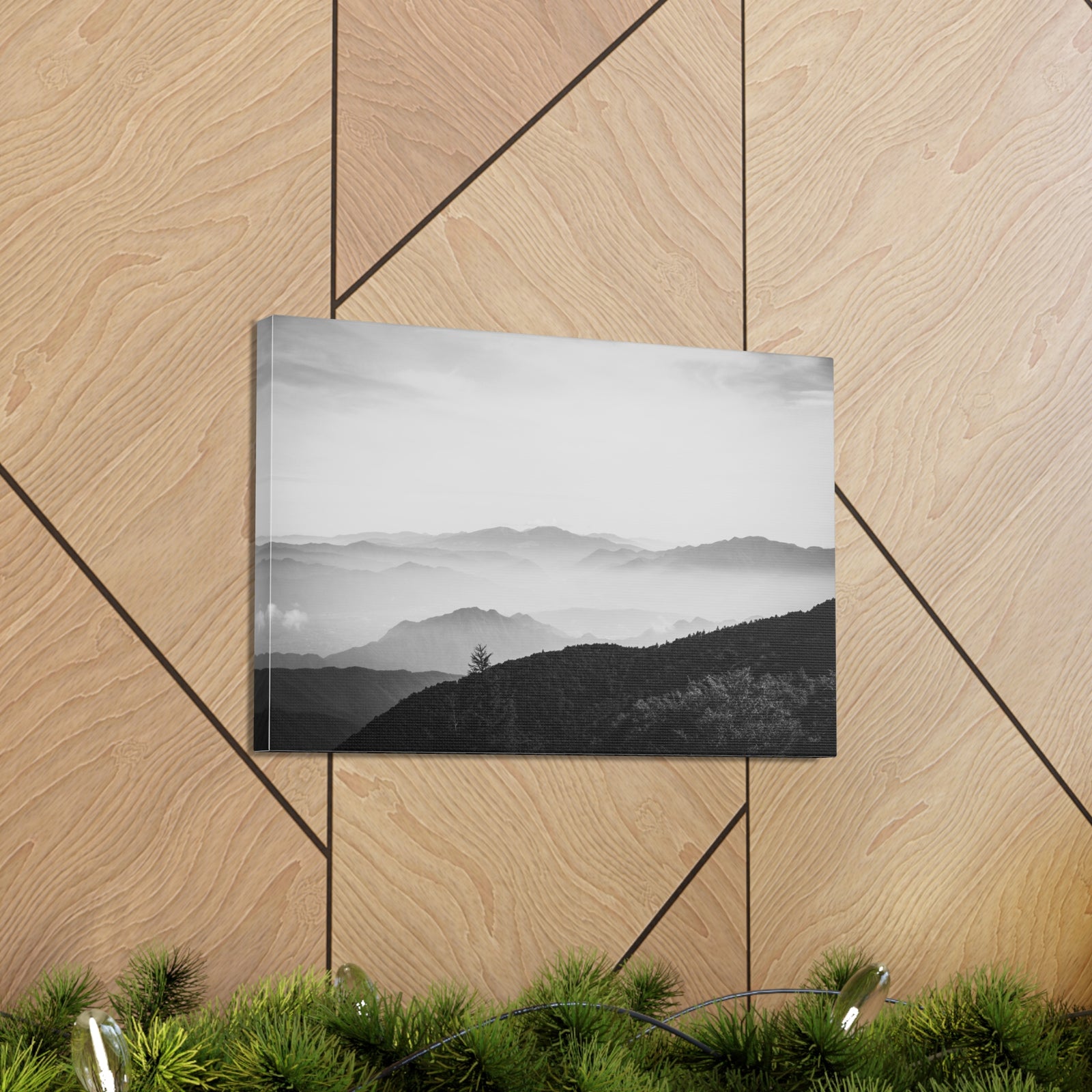 Misty Mountains Forest Nature Wilderness Photography Canvas Wall Art for Home Decor Ready-to-Hang-Express Your Love Gifts