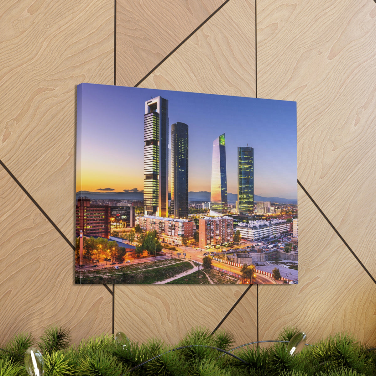 Madrid Night Skyline Canvas Artwork High-Quality Breathtaking Stunning Cityscape for Home Decor Ready to Hang-Express Your Love Gifts