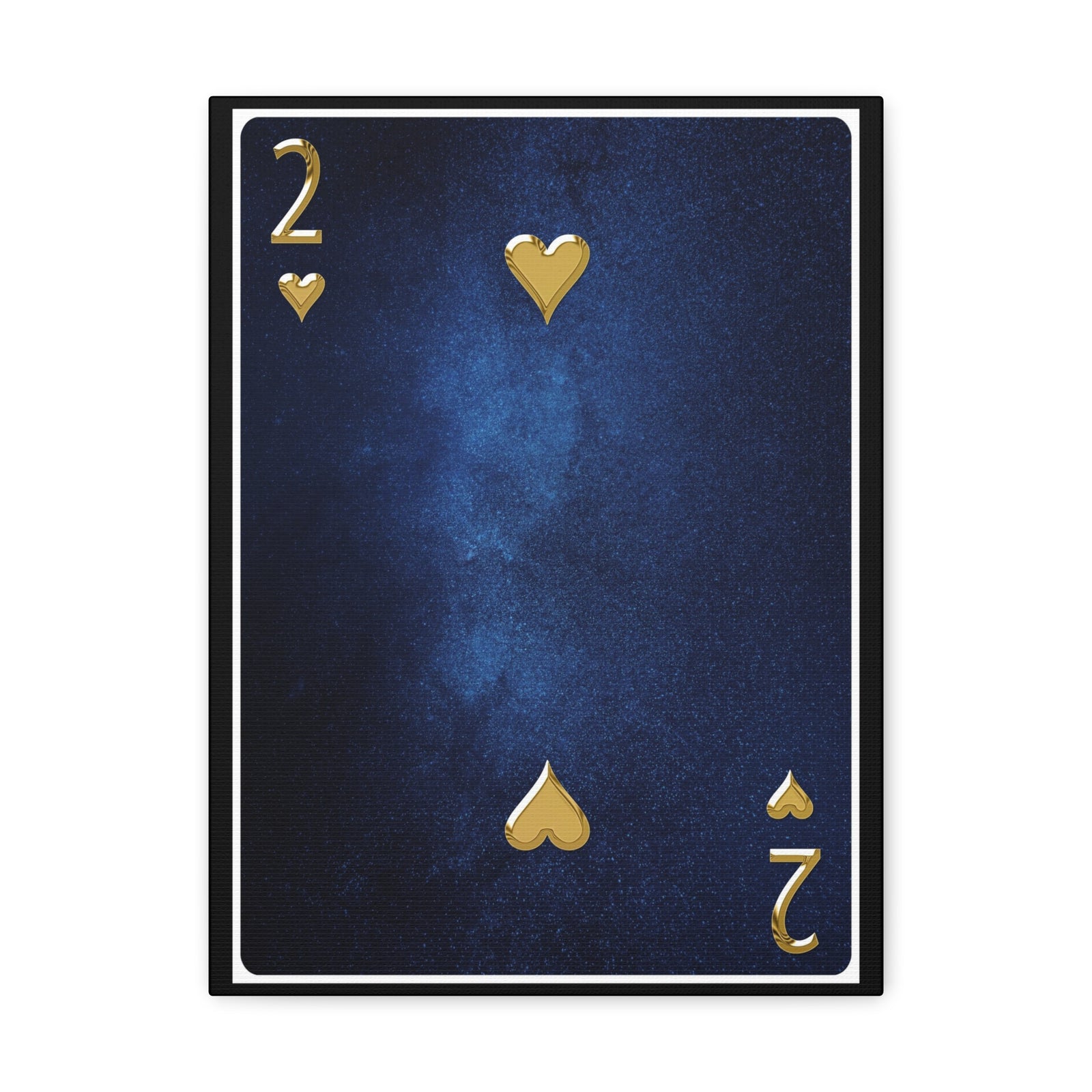 Two Of Hearts Space Background Playing Card Canvas Wall Art for Home Decor Ready-to-Hang-Express Your Love Gifts